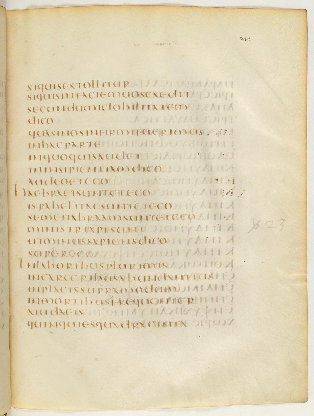 Codex Claromontanus (Scan 2) showing 2 Corinthians 11:21 from 5th / 6th Century found in Clermont-Ferrand, France, currently housed at Bibliothèque nationale de France, Paris