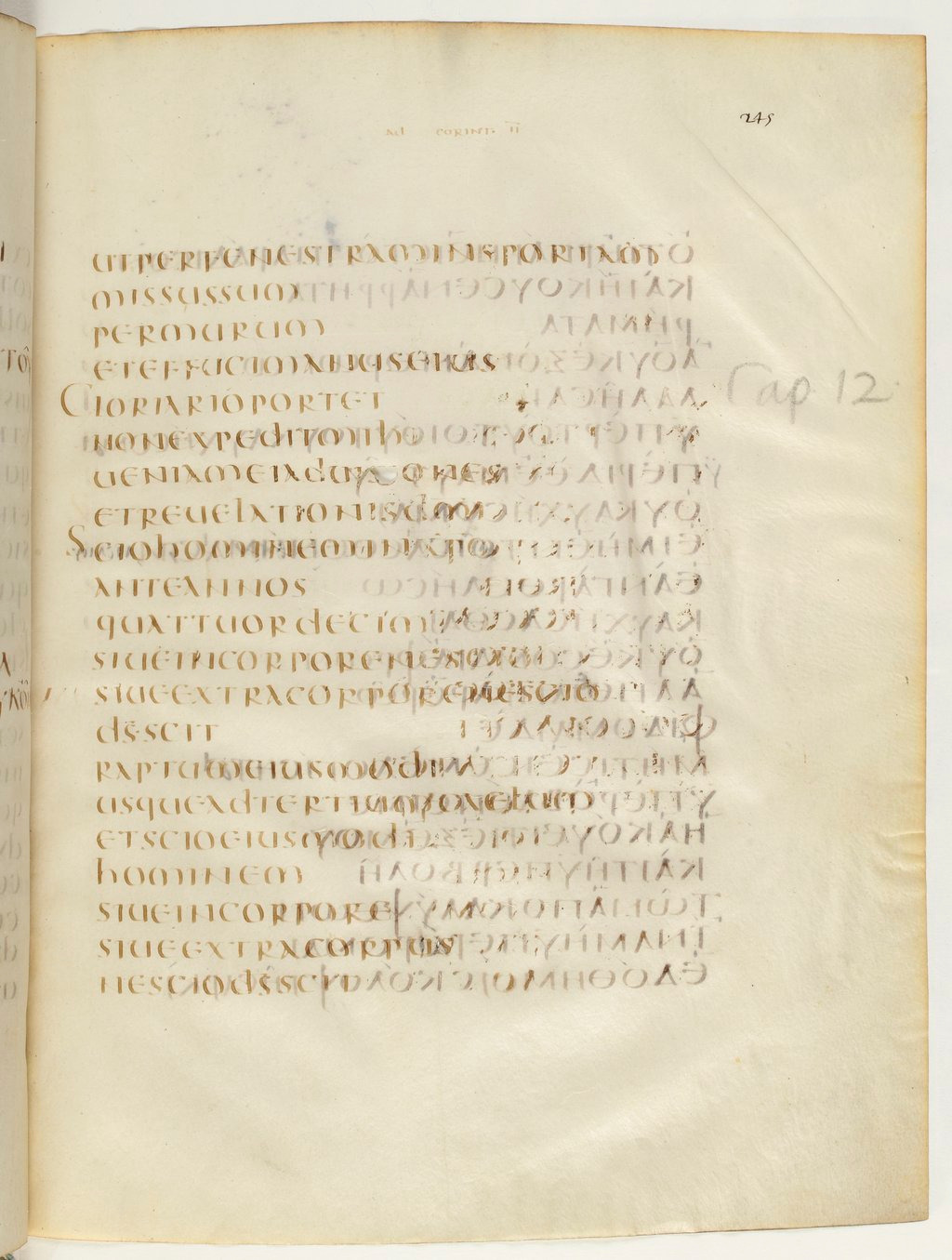 Codex Claromontanus (Scan 2) showing 2 Corinthians 12:0 from 5th / 6th Century found in Clermont-Ferrand, France, currently housed at Bibliothèque nationale de France, Paris