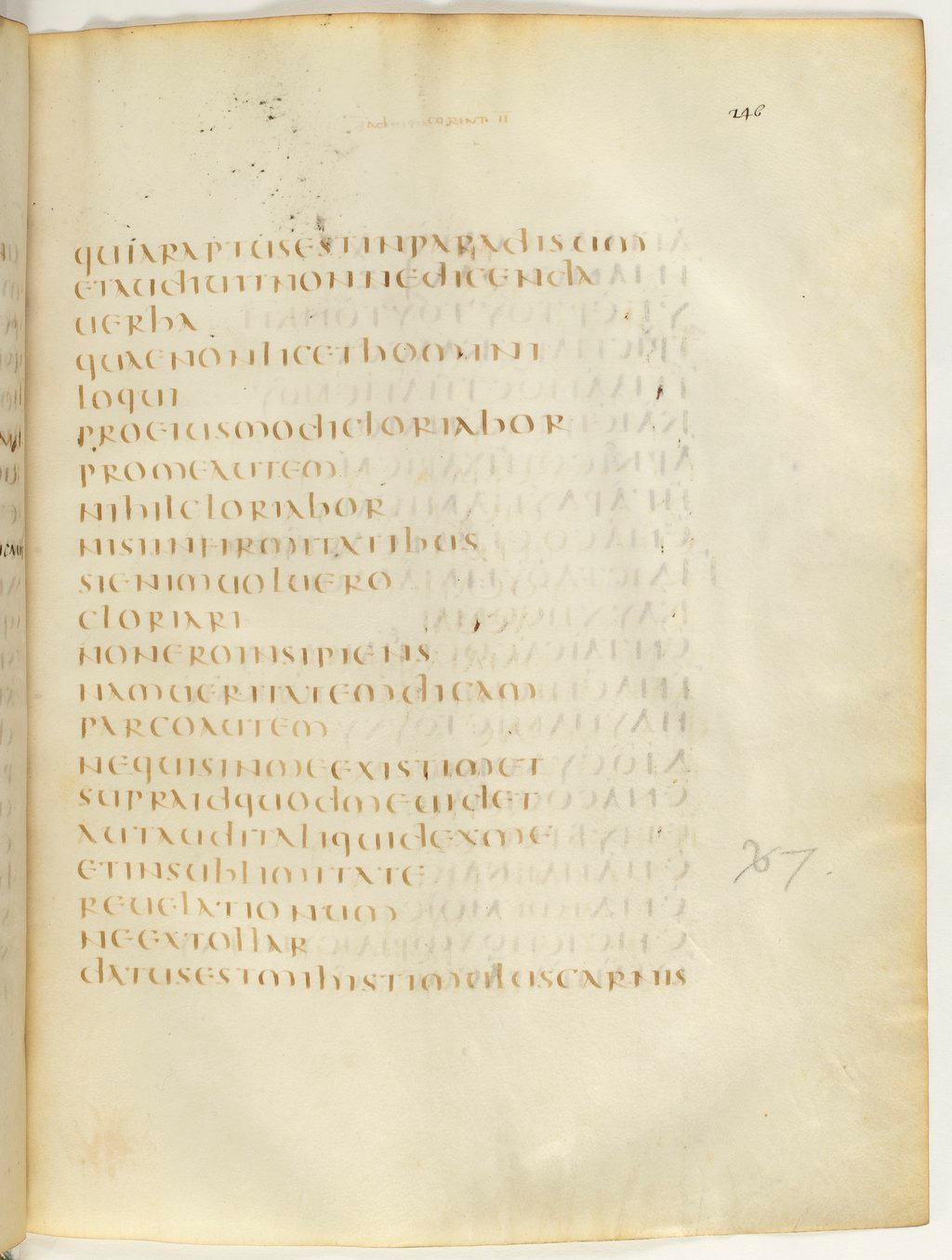 Codex Claromontanus (Scan 2) showing 2 Corinthians 12:7 from 5th / 6th Century found in Clermont-Ferrand, France, currently housed at Bibliothèque nationale de France, Paris
