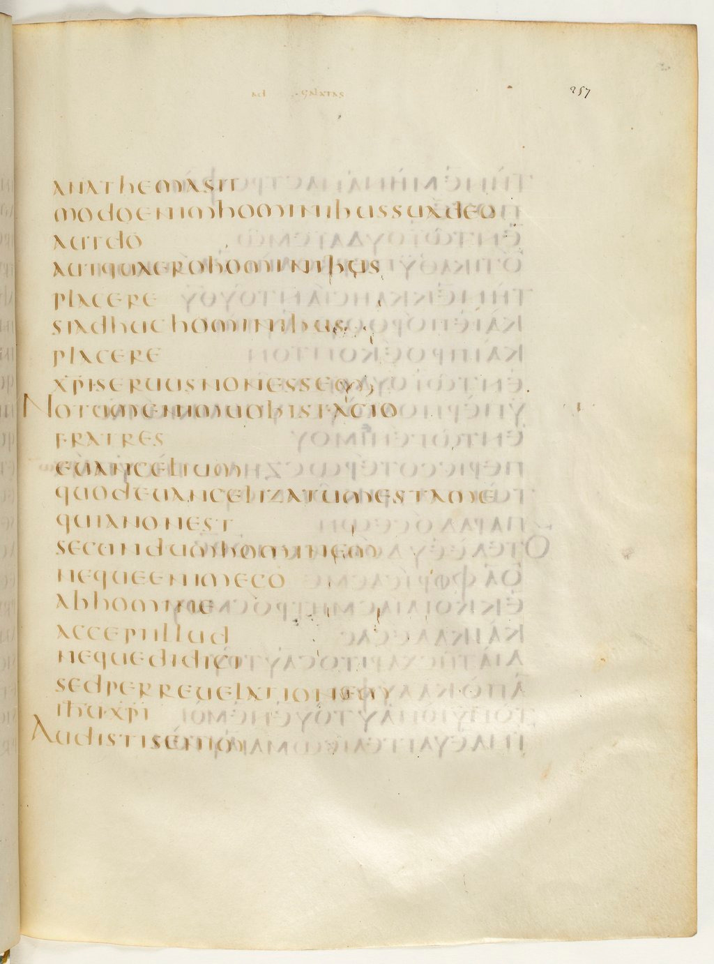 Codex Claromontanus (Scan 2) showing Galatians 1:13 from 5th / 6th Century found in Clermont-Ferrand, France, currently housed at Bibliothèque nationale de France, Paris