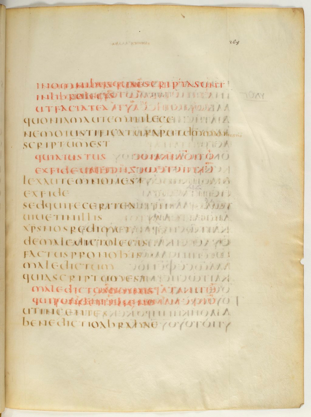 Codex Claromontanus (Scan 2) showing Galatians 3:13 from 5th / 6th Century found in Clermont-Ferrand, France, currently housed at Bibliothèque nationale de France, Paris