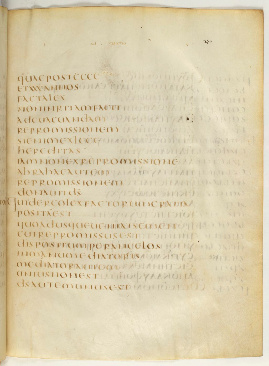 Codex Claromontanus (Scan 2) showing Galatians 3:19 from 5th / 6th Century found in Clermont-Ferrand, France, currently housed at Bibliothèque nationale de France, Paris