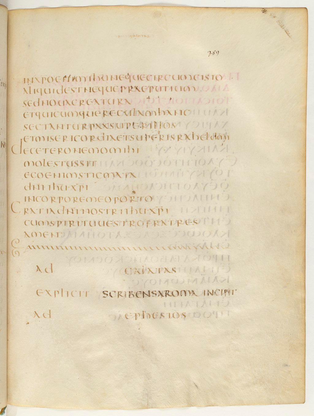 Codex Claromontanus (Scan 2) showing Galatians 6:16 from 5th / 6th Century found in Clermont-Ferrand, France, currently housed at Bibliothèque nationale de France, Paris
