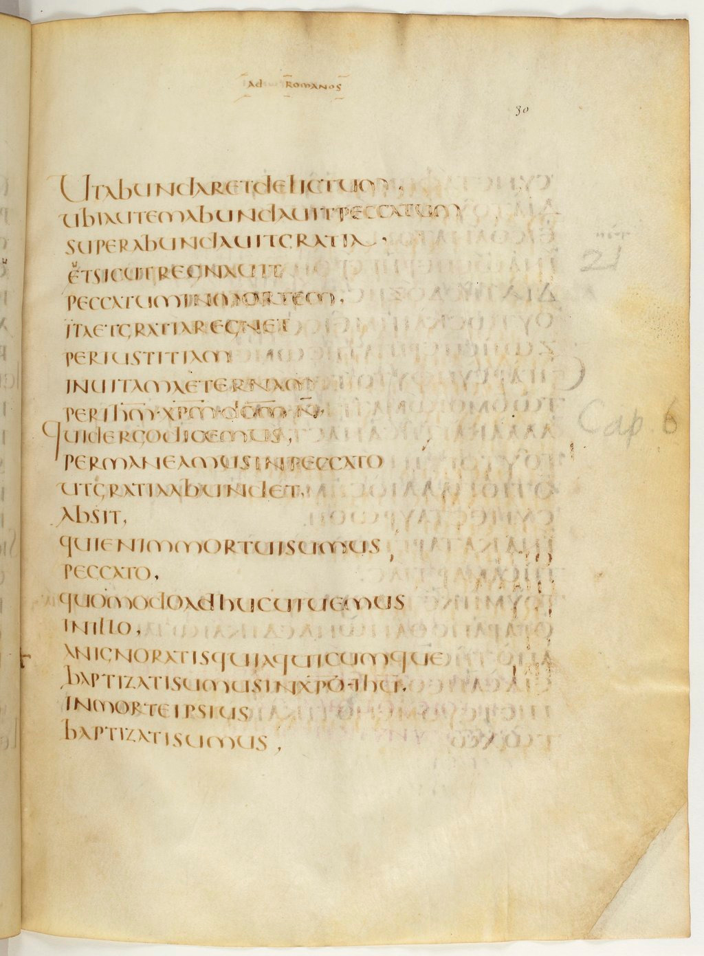 Codex Claromontanus (Scan 2) showing Romans 6:3 from 5th / 6th Century found in Clermont-Ferrand, France, currently housed at Bibliothèque nationale de France, Paris