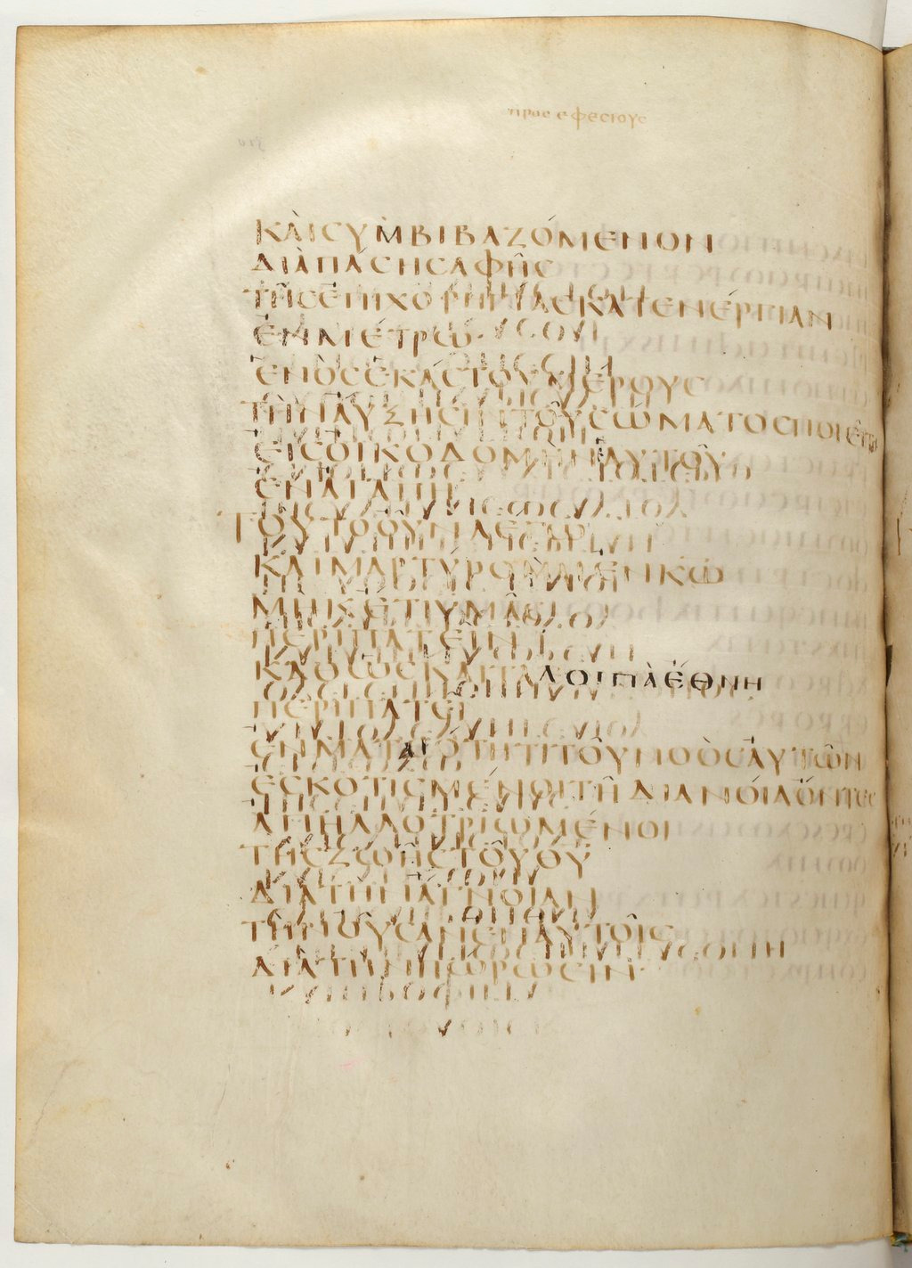 Codex Claromontanus (Scan 3) showing Ephesians 4:16 from 5th / 6th Century found in Clermont-Ferrand, France, currently housed at Bibliothèque nationale de France, Paris