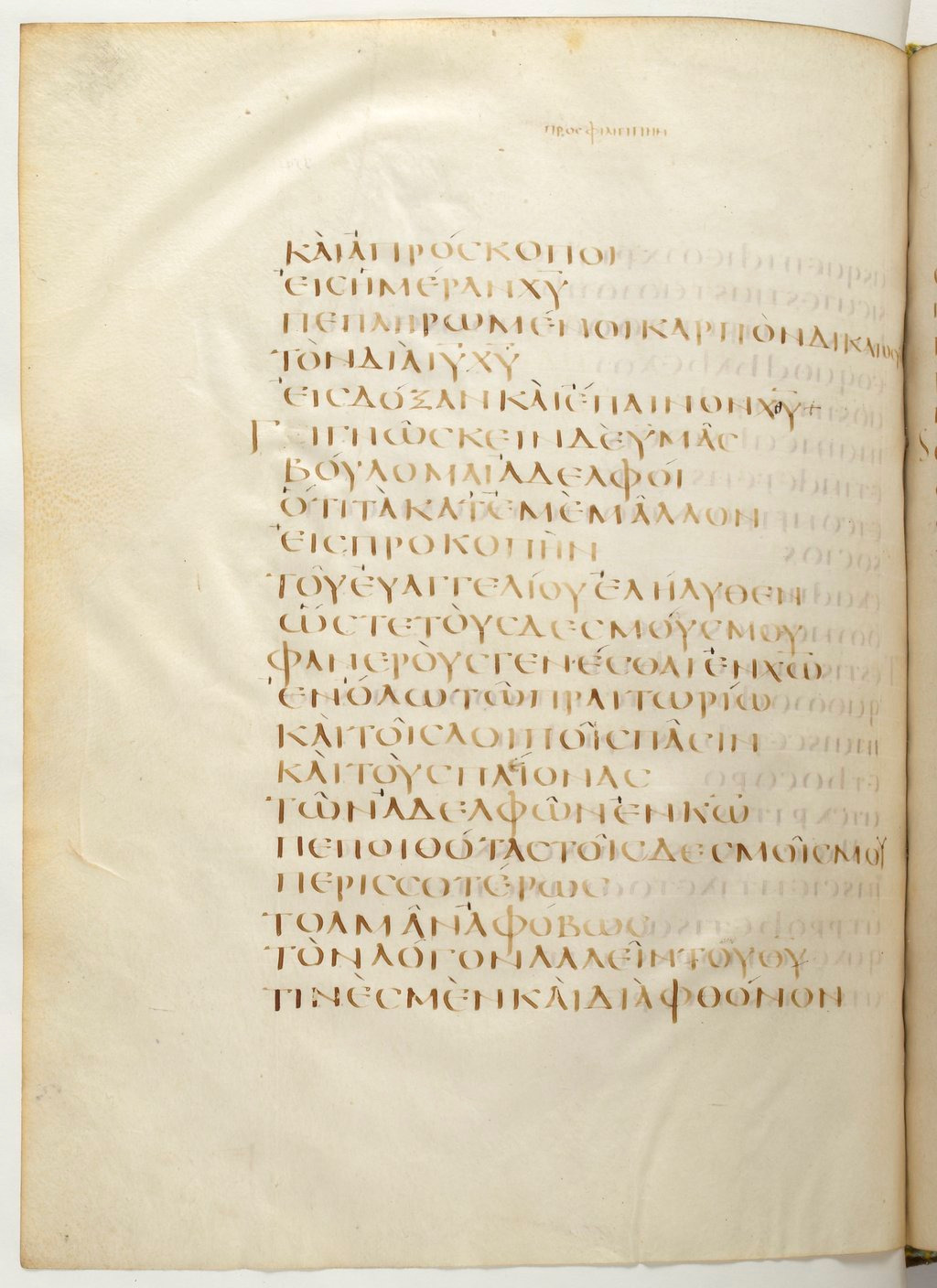 Codex Claromontanus (Scan 3) showing Philippians 1:10 from 5th / 6th Century found in Clermont-Ferrand, France, currently housed at Bibliothèque nationale de France, Paris