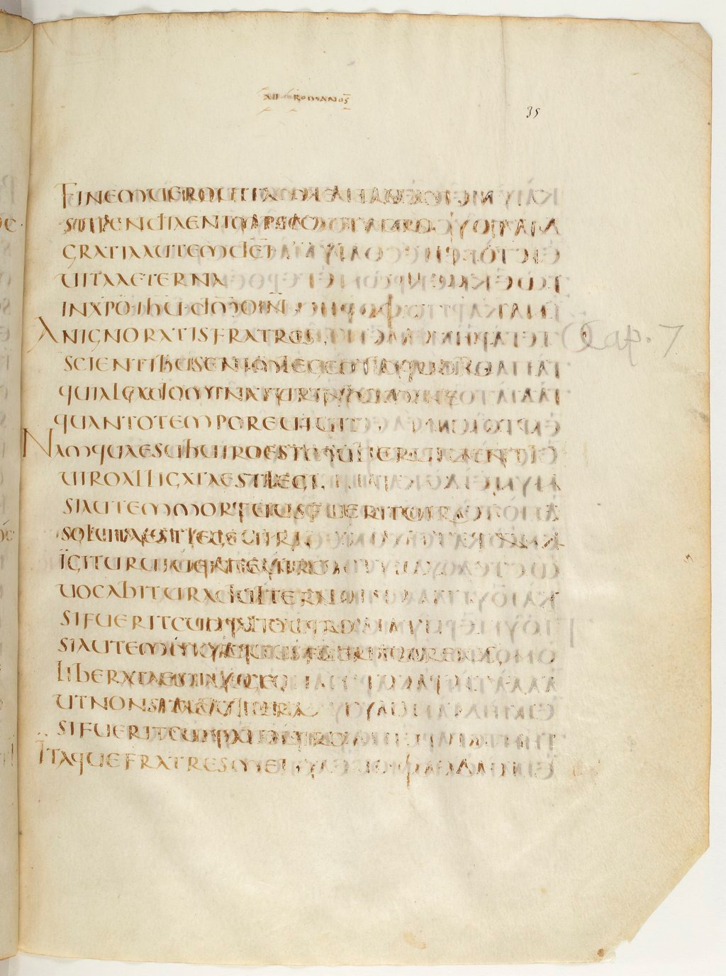 Codex Claromontanus (Scan 2) showing Romans 7:2 from 5th / 6th Century found in Clermont-Ferrand, France, currently housed at Bibliothèque nationale de France, Paris