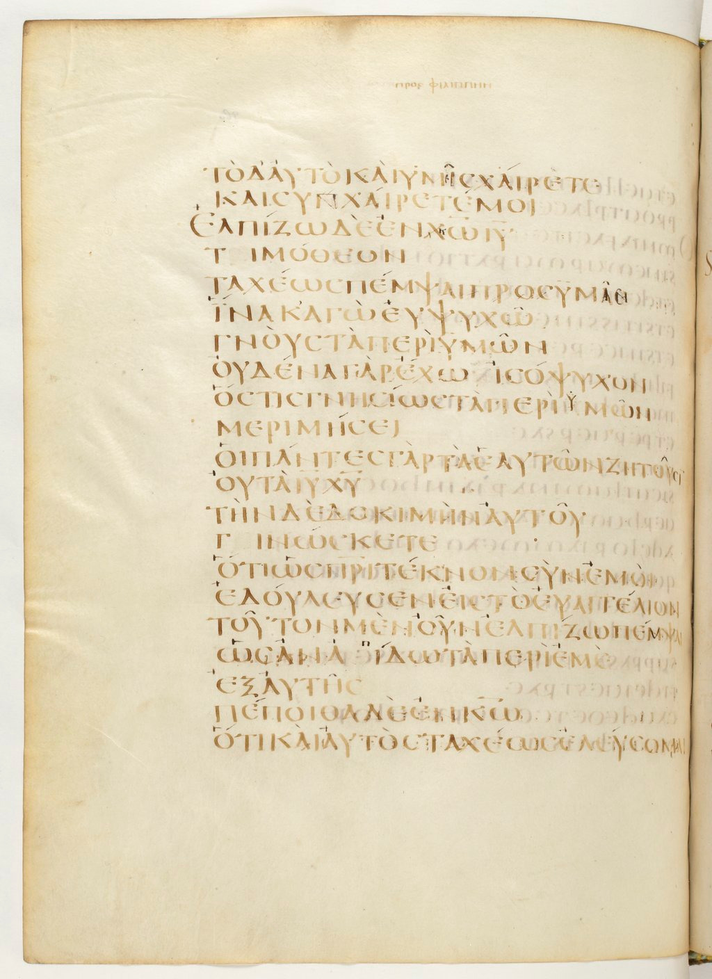 Codex Claromontanus (Scan 1) showing Philippians 2:21 from 5th / 6th Century found in Clermont-Ferrand, France, currently housed at Bibliothèque nationale de France, Paris