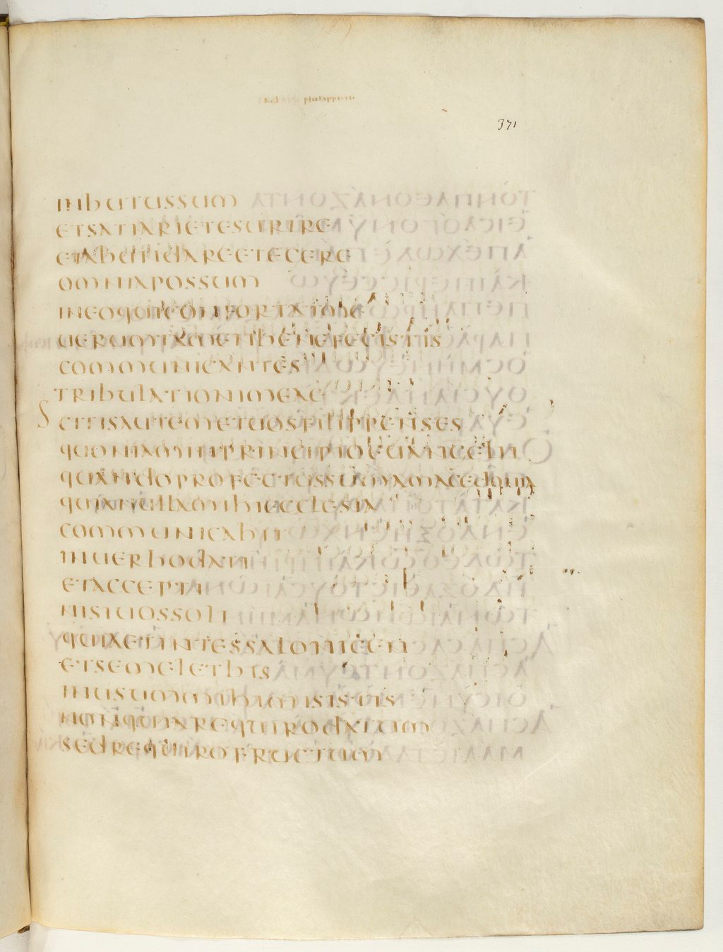Codex Claromontanus (Scan 2) showing Philippians 4:13 from 5th / 6th Century found in Clermont-Ferrand, France, currently housed at Bibliothèque nationale de France, Paris