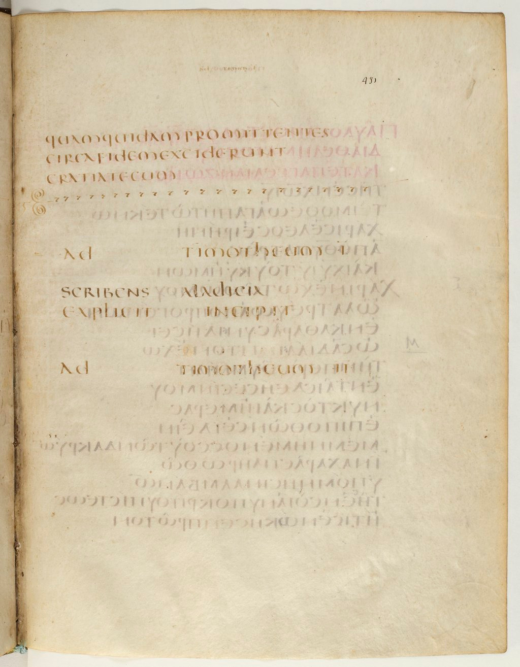 Codex Claromontanus (Scan 2) showing 1 Timothy 6:21 from 5th / 6th Century found in Clermont-Ferrand, France, currently housed at Bibliothèque nationale de France, Paris