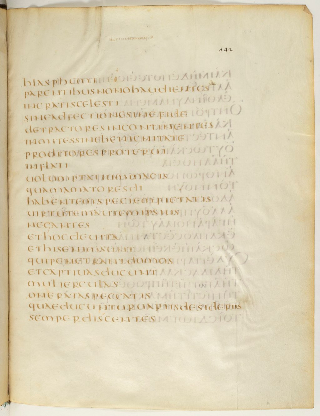 Codex Claromontanus (Scan 4) showing 2 Timothy 3:2 from 5th / 6th Century found in Clermont-Ferrand, France, currently housed at Bibliothèque nationale de France, Paris