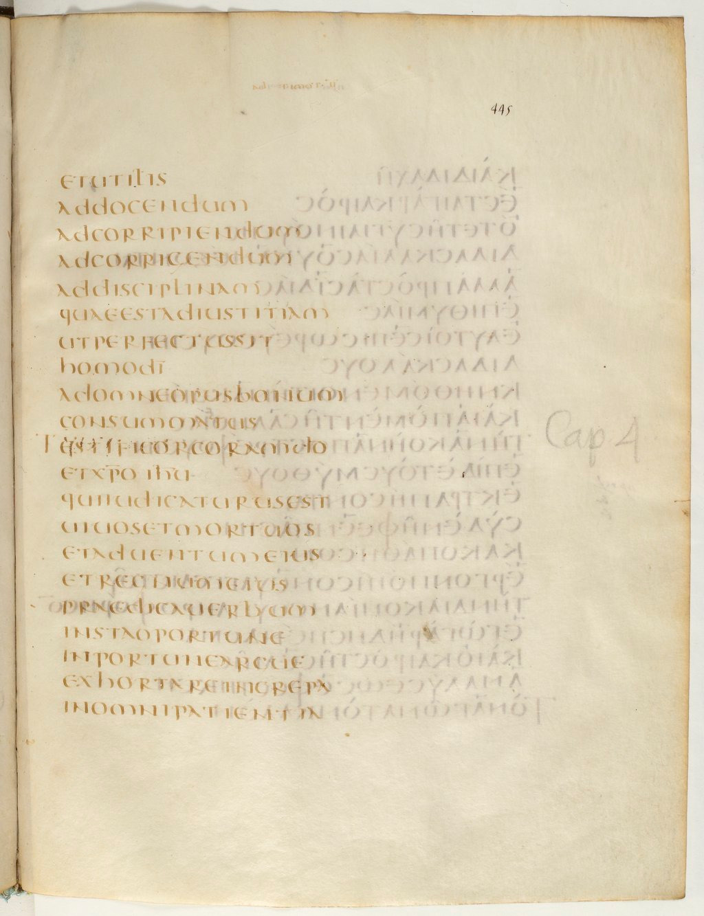 Codex Claromontanus (Scan 2) showing 2 Timothy 4:2 from 5th / 6th Century found in Clermont-Ferrand, France, currently housed at Bibliothèque nationale de France, Paris