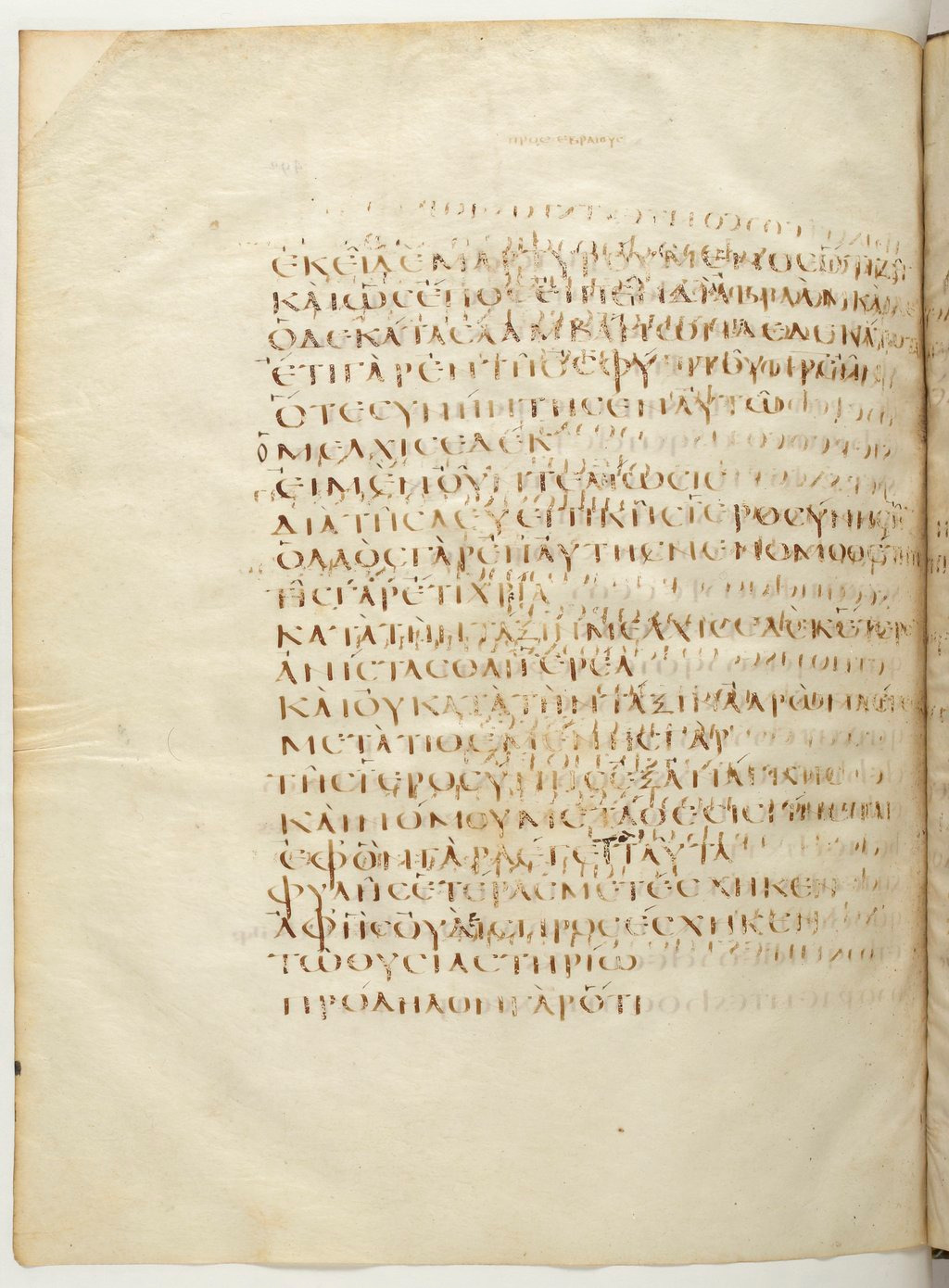 Codex Claromontanus (Scan 1) showing Hebrews 7:13 from 5th / 6th Century found in Clermont-Ferrand, France, currently housed at Bibliothèque nationale de France, Paris