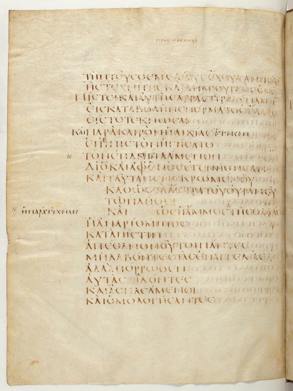 Codex Claromontanus (Scan 1) showing Hebrews 11:12 from 5th / 6th Century found in Clermont-Ferrand, France, currently housed at Bibliothèque nationale de France, Paris