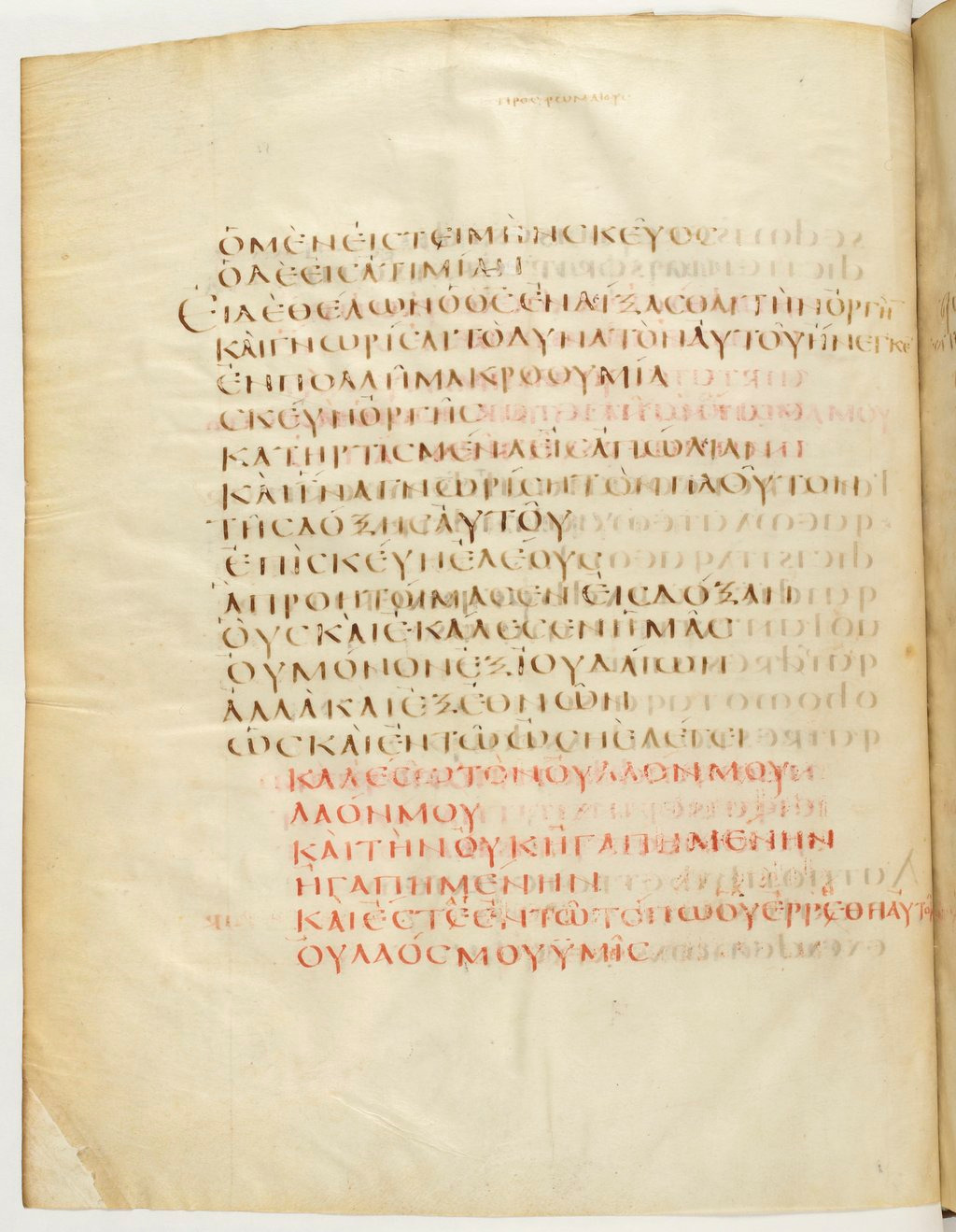 Codex Claromontanus (Scan 1) showing Romans 9:22 from 5th / 6th Century found in Clermont-Ferrand, France, currently housed at Bibliothèque nationale de France, Paris
