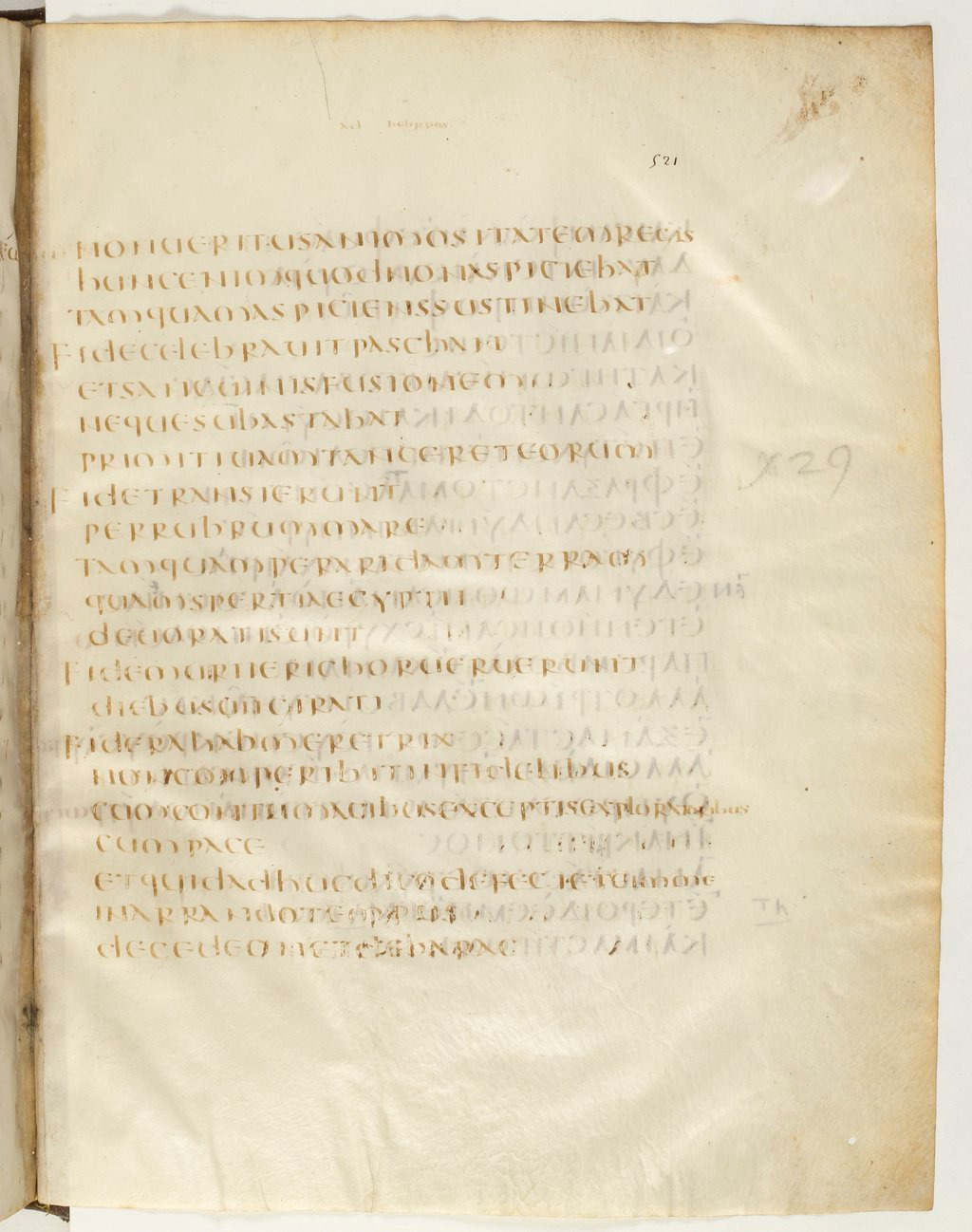 Codex Claromontanus (Scan 2) showing Hebrews 11:29 from 5th / 6th Century found in Clermont-Ferrand, France, currently housed at Bibliothèque nationale de France, Paris