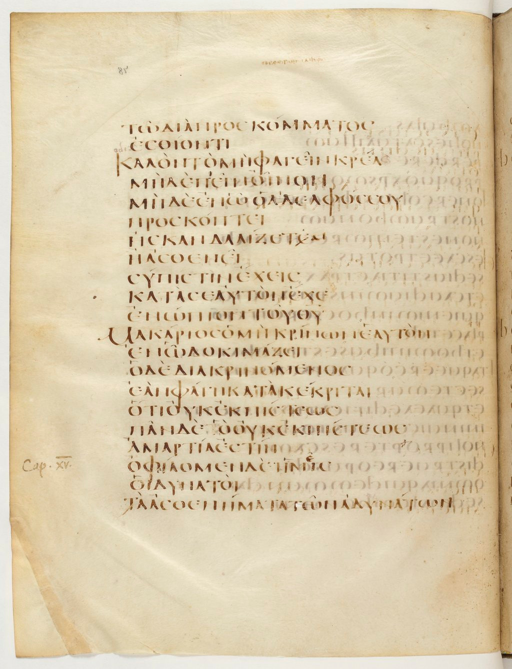 Codex Claromontanus (Scan 1) showing Romans 14:21 from 5th / 6th Century found in Clermont-Ferrand, France, currently housed at Bibliothèque nationale de France, Paris
