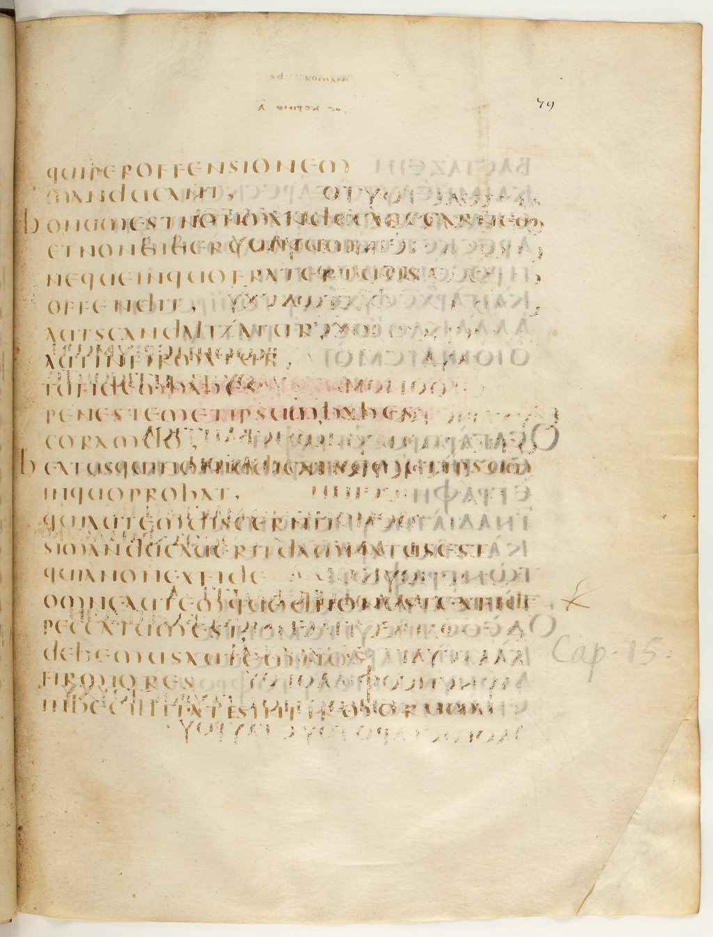 Codex Claromontanus (Scan 2) showing Romans 14:21 from 5th / 6th Century found in Clermont-Ferrand, France, currently housed at Bibliothèque nationale de France, Paris