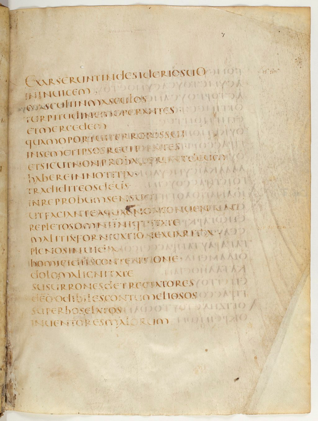Codex Claromontanus (Scan 2) showing Romans 1:28 from 5th / 6th Century found in Clermont-Ferrand, France, currently housed at Bibliothèque nationale de France, Paris