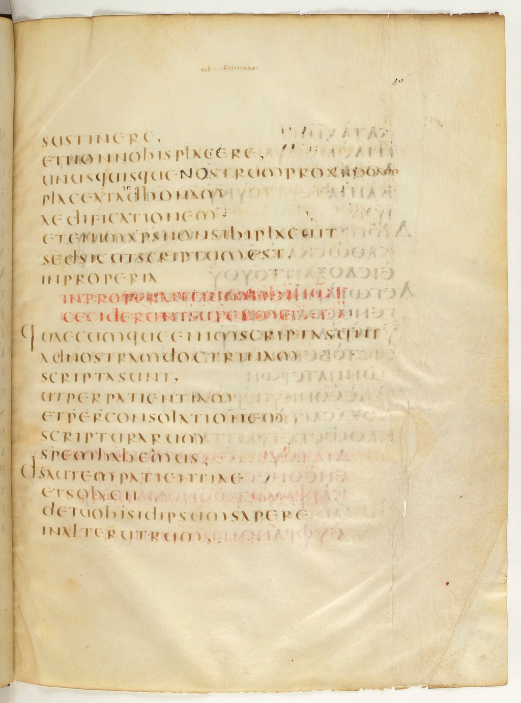 Codex Claromontanus (Scan 2) showing Romans 15:2 from 5th / 6th Century found in Clermont-Ferrand, France, currently housed at Bibliothèque nationale de France, Paris