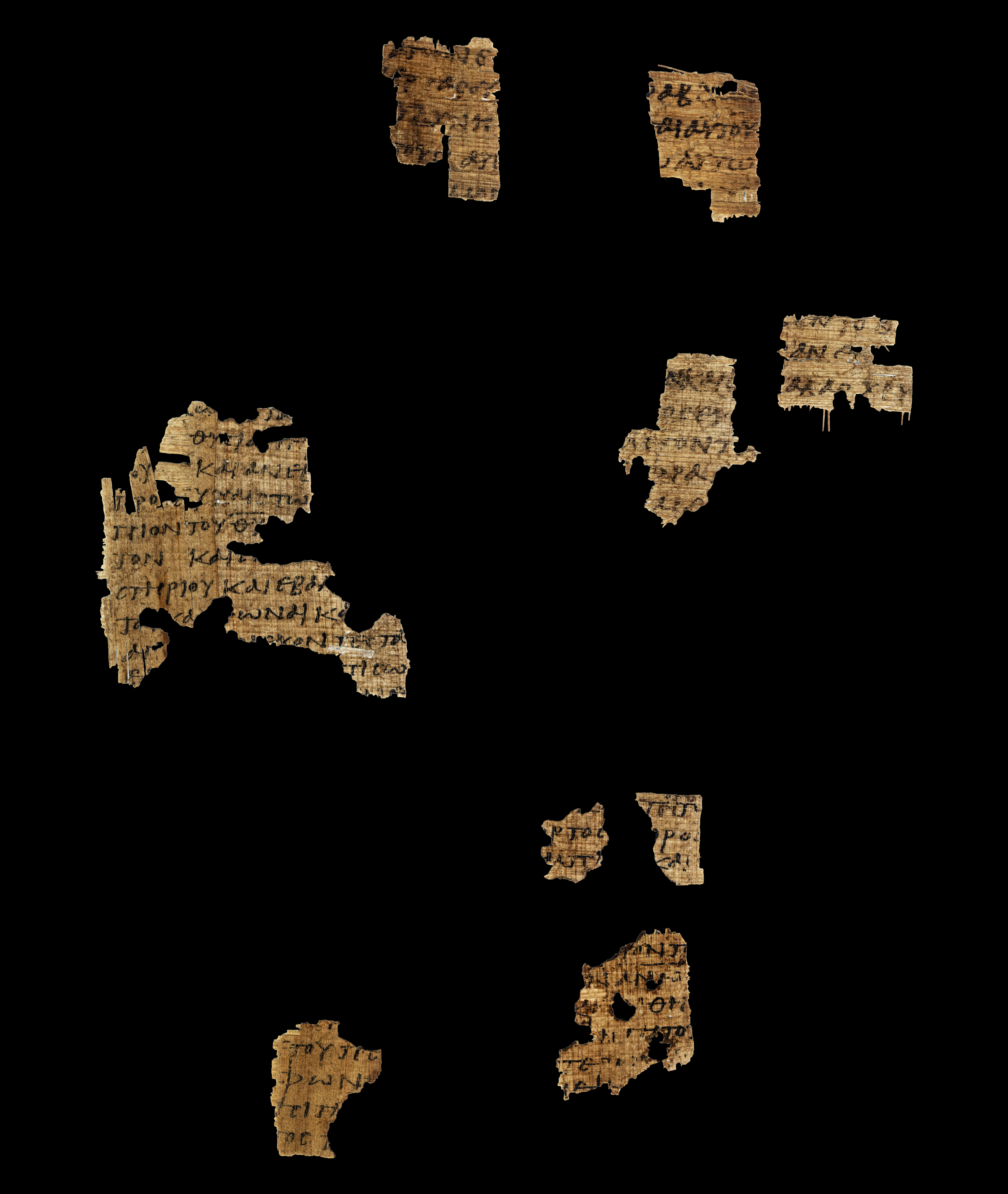Papyrus 115 showing Revelation 8:13 from Mid-to-Late 3rd Century found in Oxyrhynchus, Egypt, currently housed at Ashmolean Museum