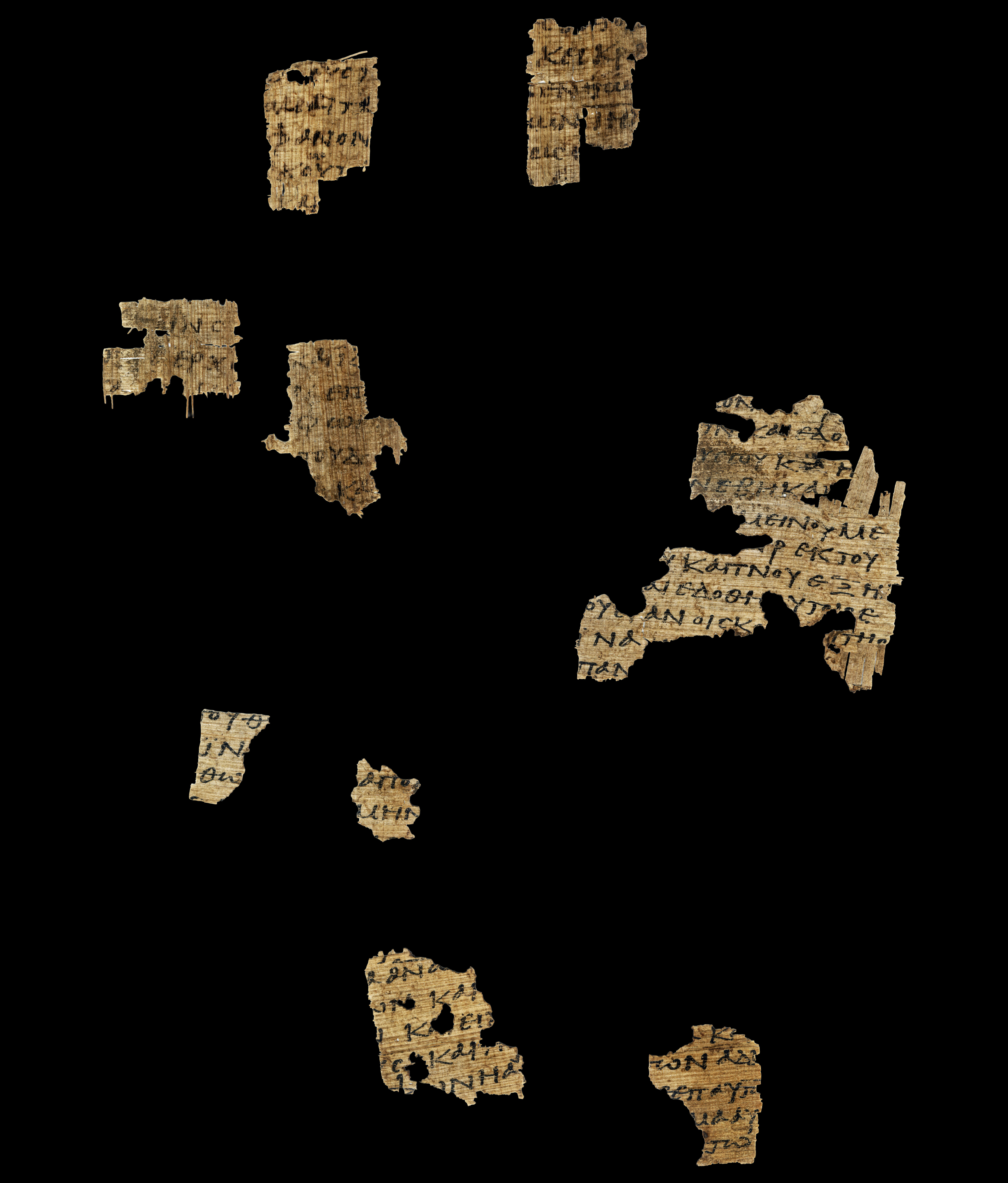 Papyrus 115 (Scan 2) showing Revelation 2:14 from Mid-to-Late 3rd Century found in Oxyrhynchus, Egypt, currently housed at Ashmolean Museum