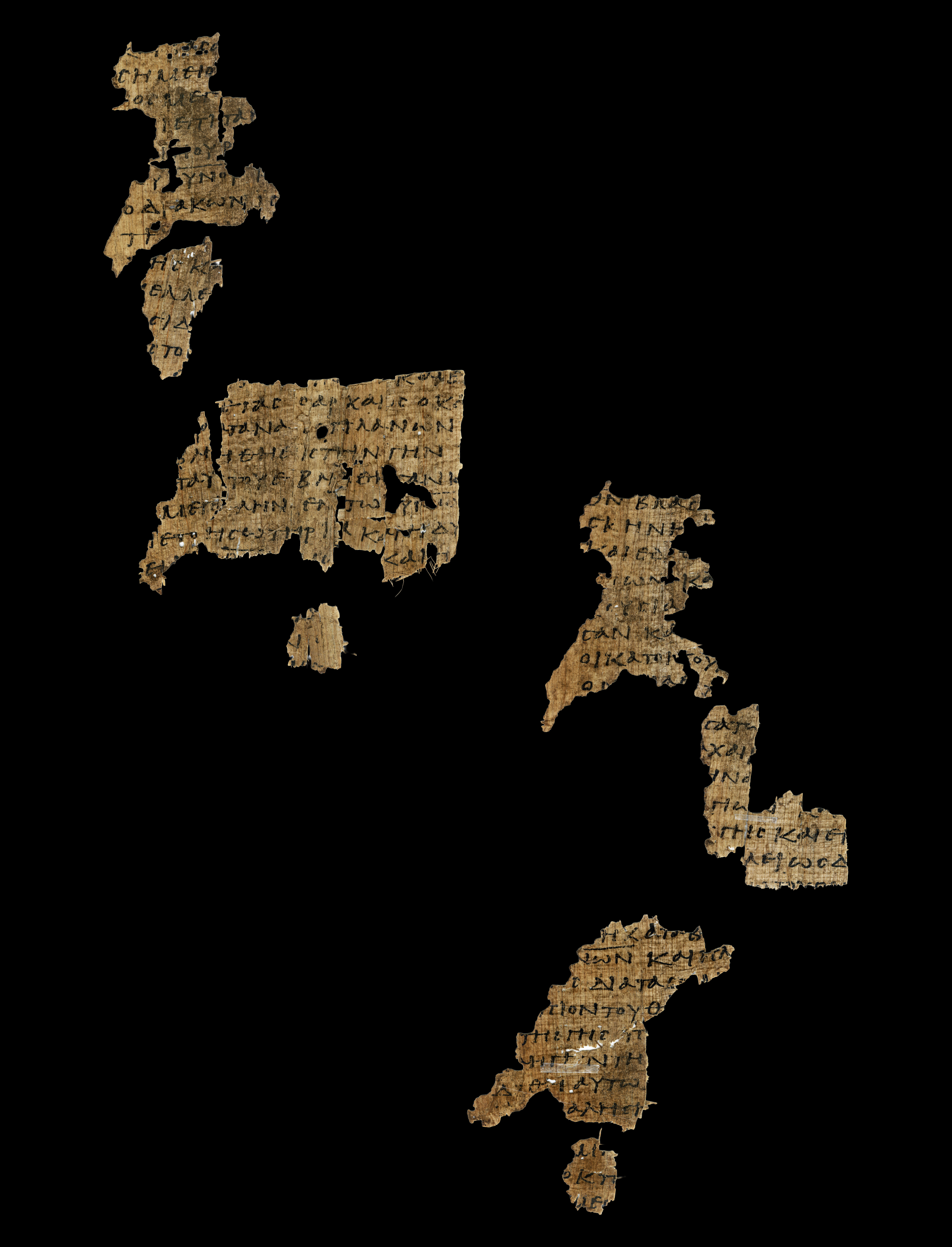 Papyrus 115 showing Revelation 13:7 from Mid-to-Late 3rd Century found in Oxyrhynchus, Egypt, currently housed at Ashmolean Museum