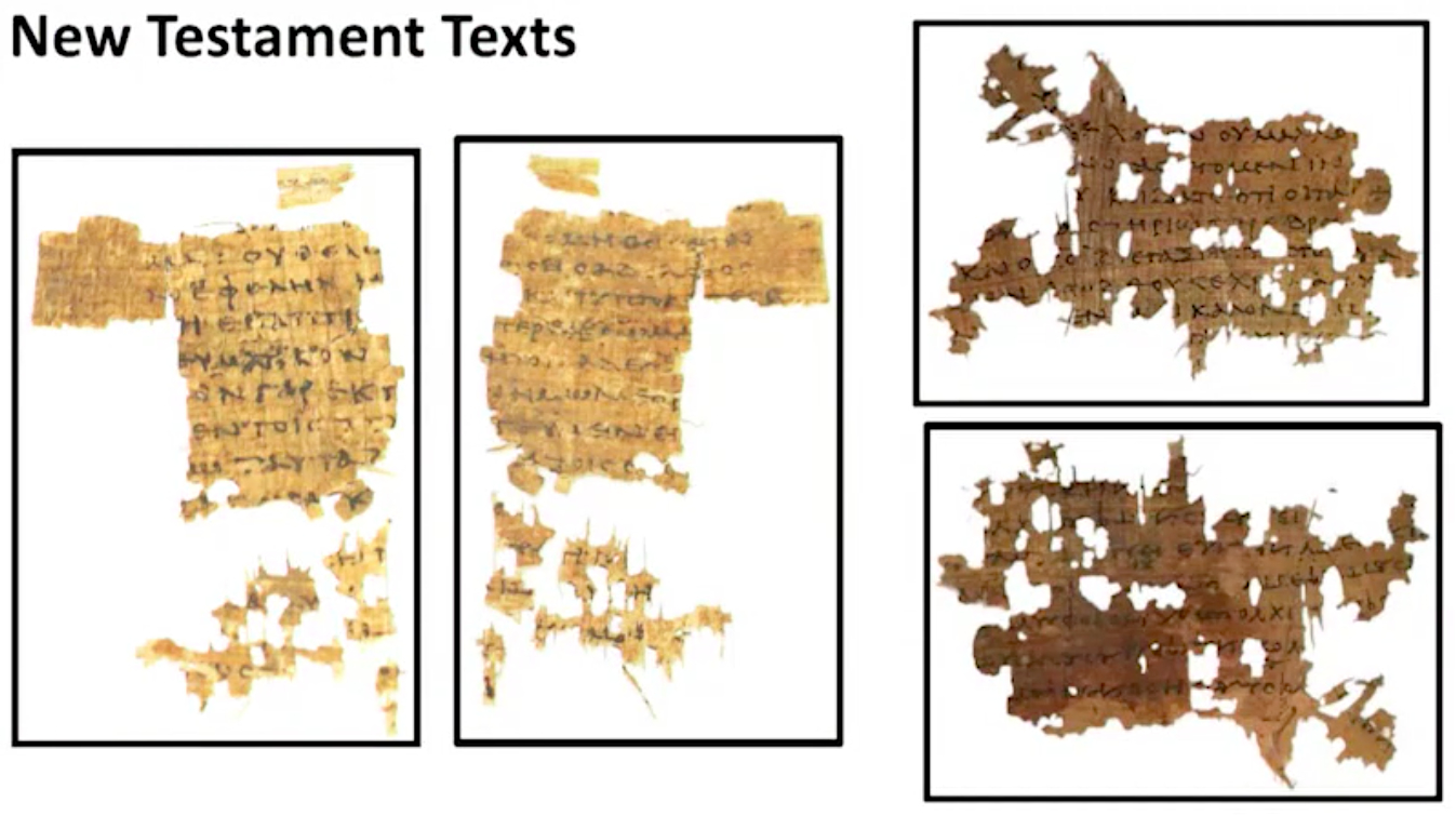 Papyrus 129 (Scan 1) showing 1 Corinthians 8:13 from Mid-2nd Century found in Oxyrhynchus, Egypt, currently housed at Bodleian Art, Archaeology and Ancient World Library, Oxford, England