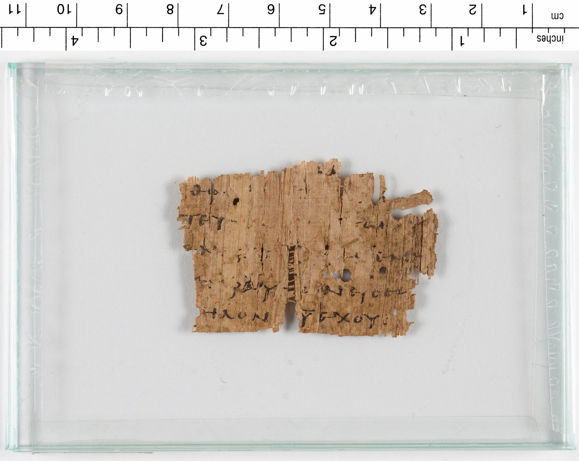 Papyrus 131 showing Romans 10:4 from 3rd Century found in Oxyrhynchus, Egypt, currently housed at Sackler Library, Oxford, UK (Formerly Museum of the Bible, Washington D.C.)