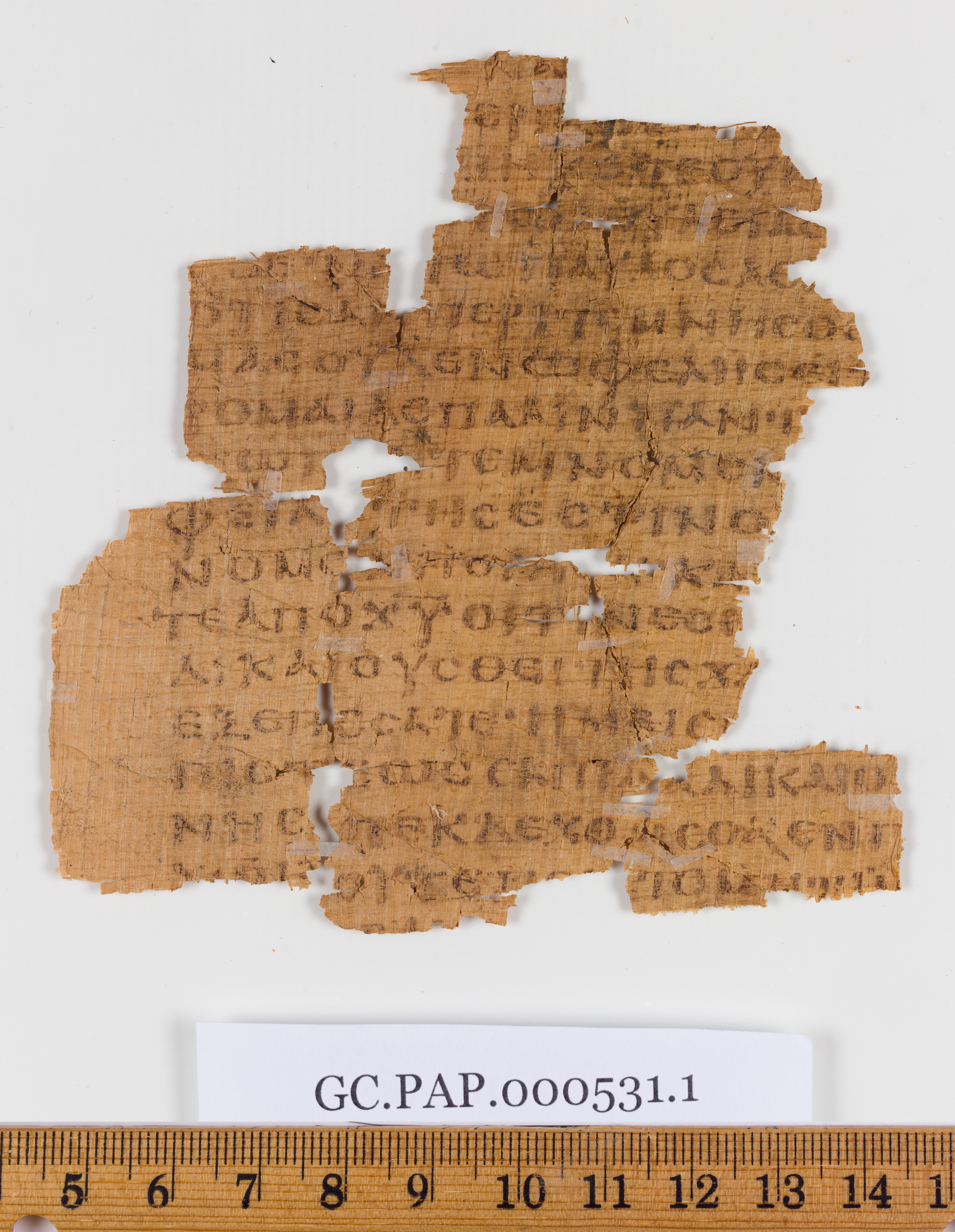 Papyrus 135 showing Galatians 5:2 from 4th-6th Century, currently housed at Museum of the Bible, Washington, DC