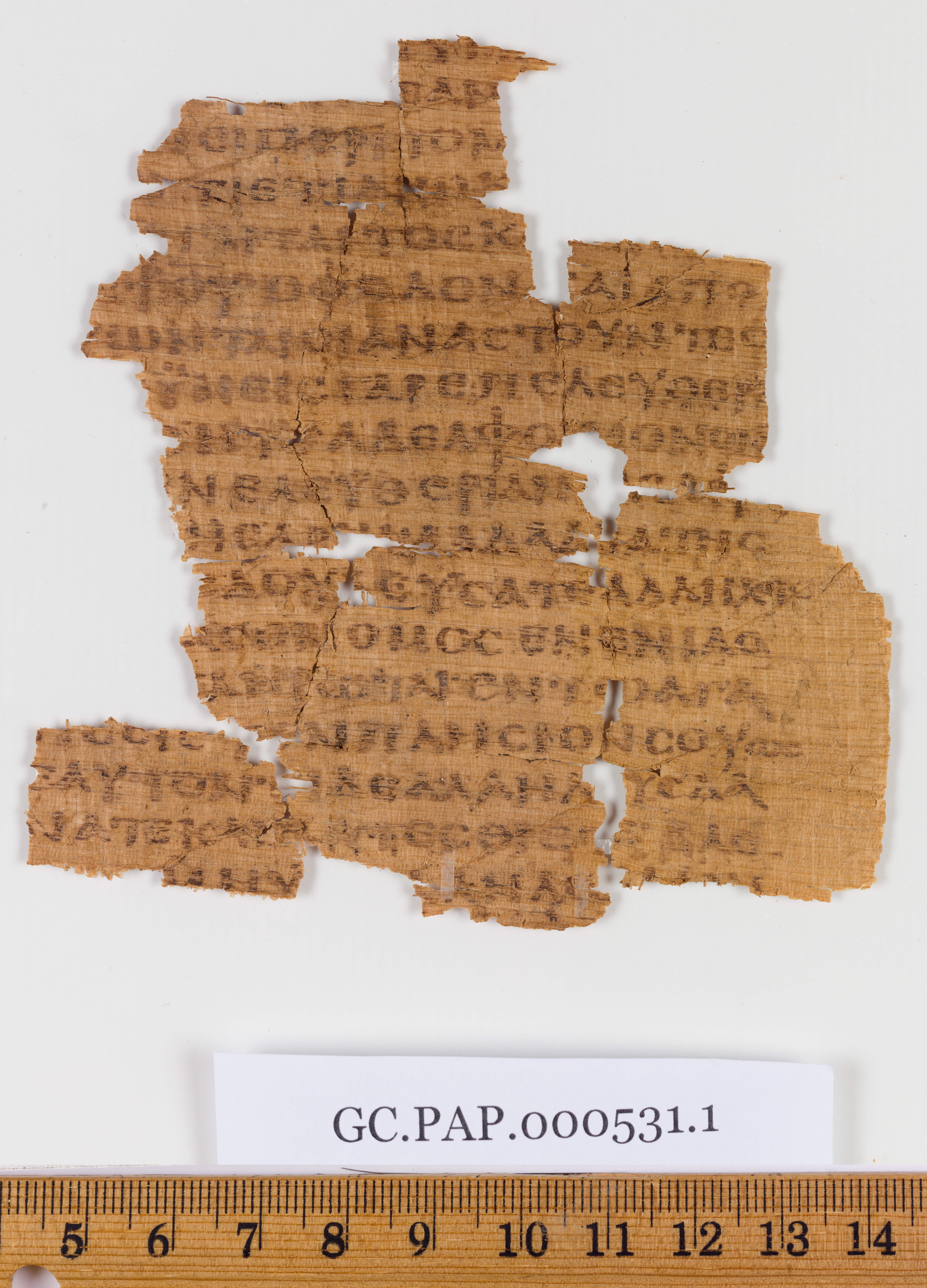 Papyrus 135 showing Galatians 5:10 from 4th-6th Century, currently housed at Museum of the Bible, Washington, DC