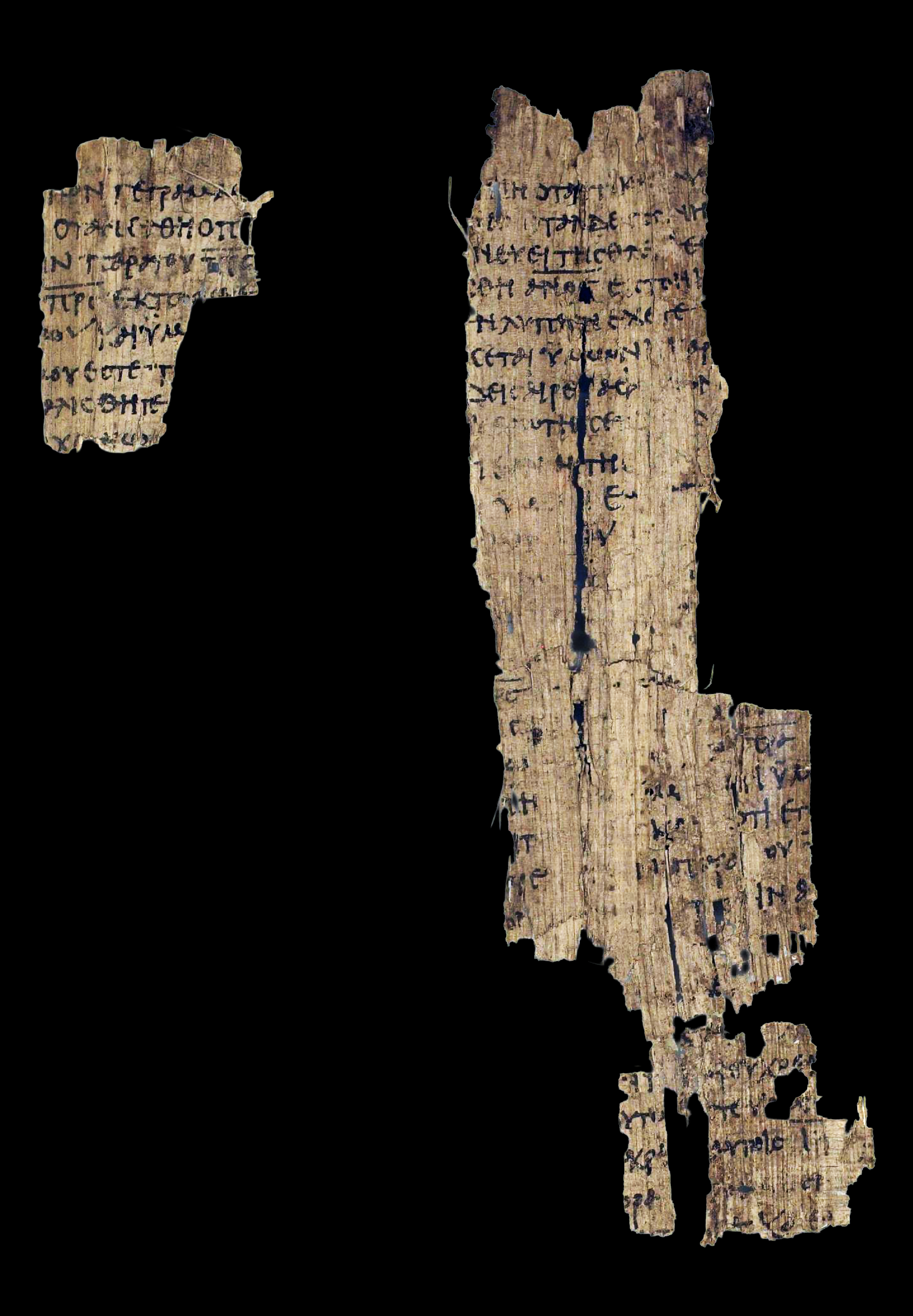 Papyrus 22 showing John 16:21 from Early 3rd Century found in Oxyrhynchus, Egypt, currently housed at Glasgow University Library, Glasgow