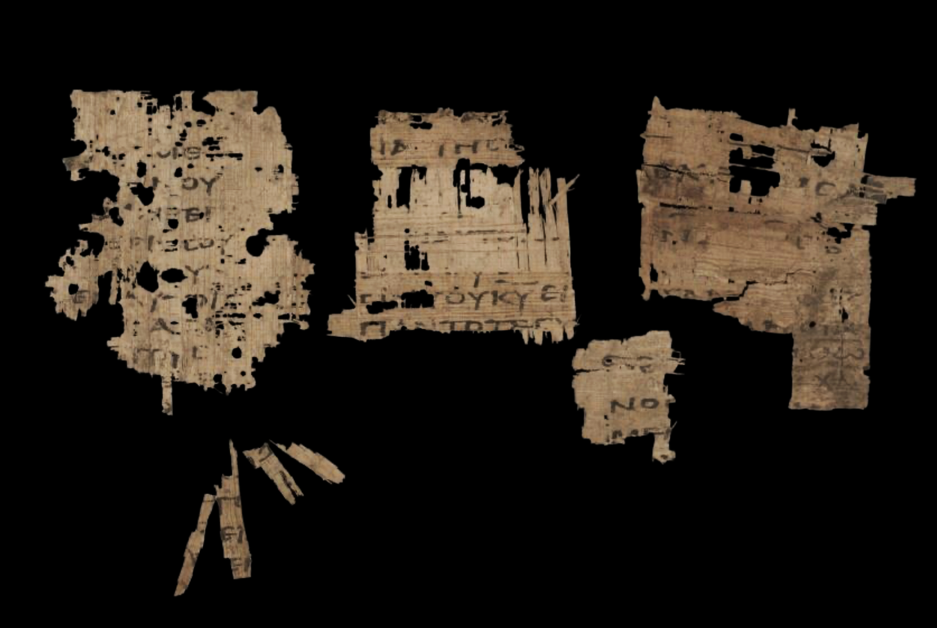 Papyrus 30 showing 1 Thessalonians 4:13 from Early 3rd Century found in Oxyrhynchus, Egypt, currently housed at Ghent University Library, Ghent