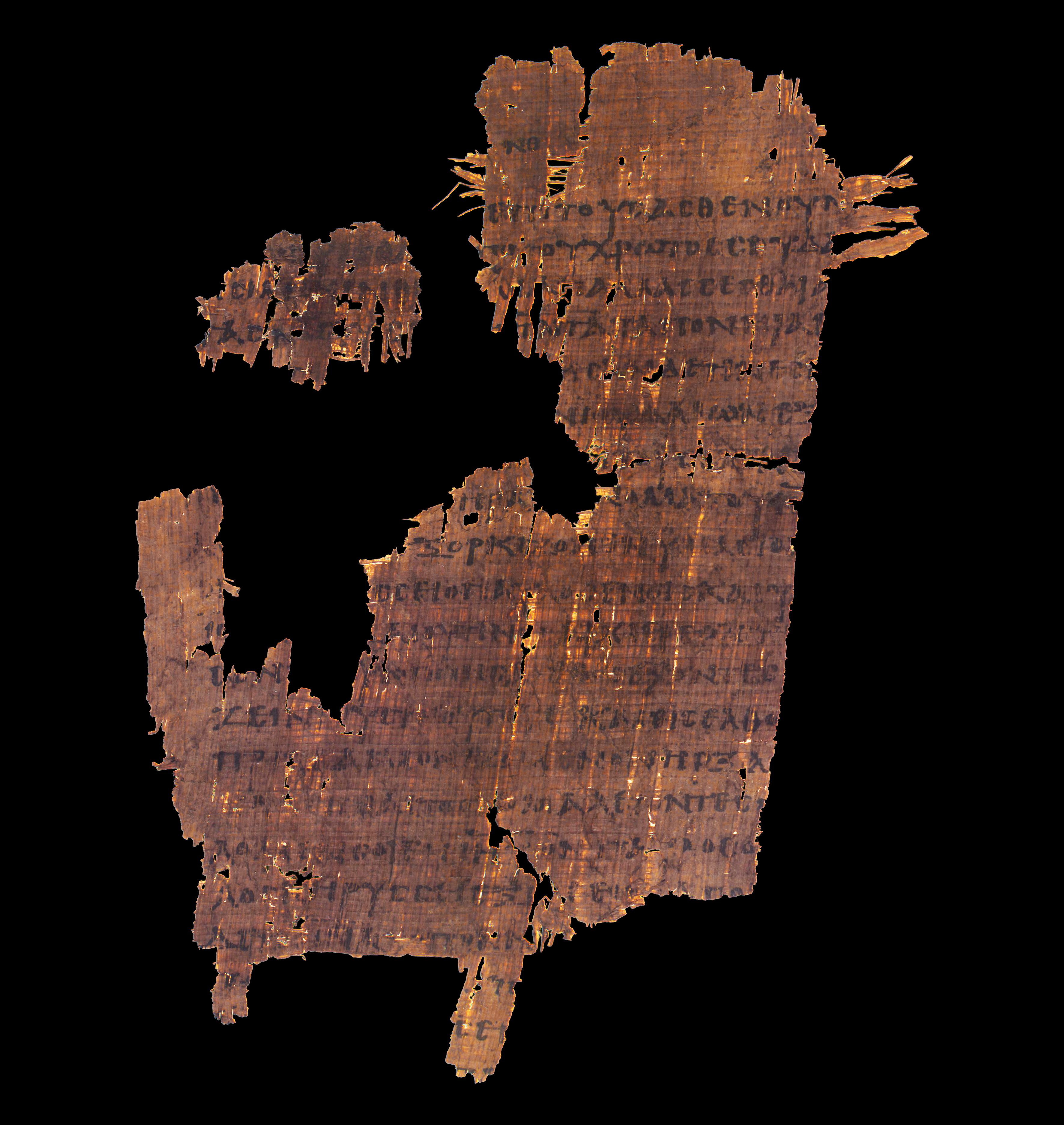 Papyrus 38 showing Acts 19:2 from Early 3rd Century found in Egypt, currently housed at University of Michigan Library, Ann Arbor