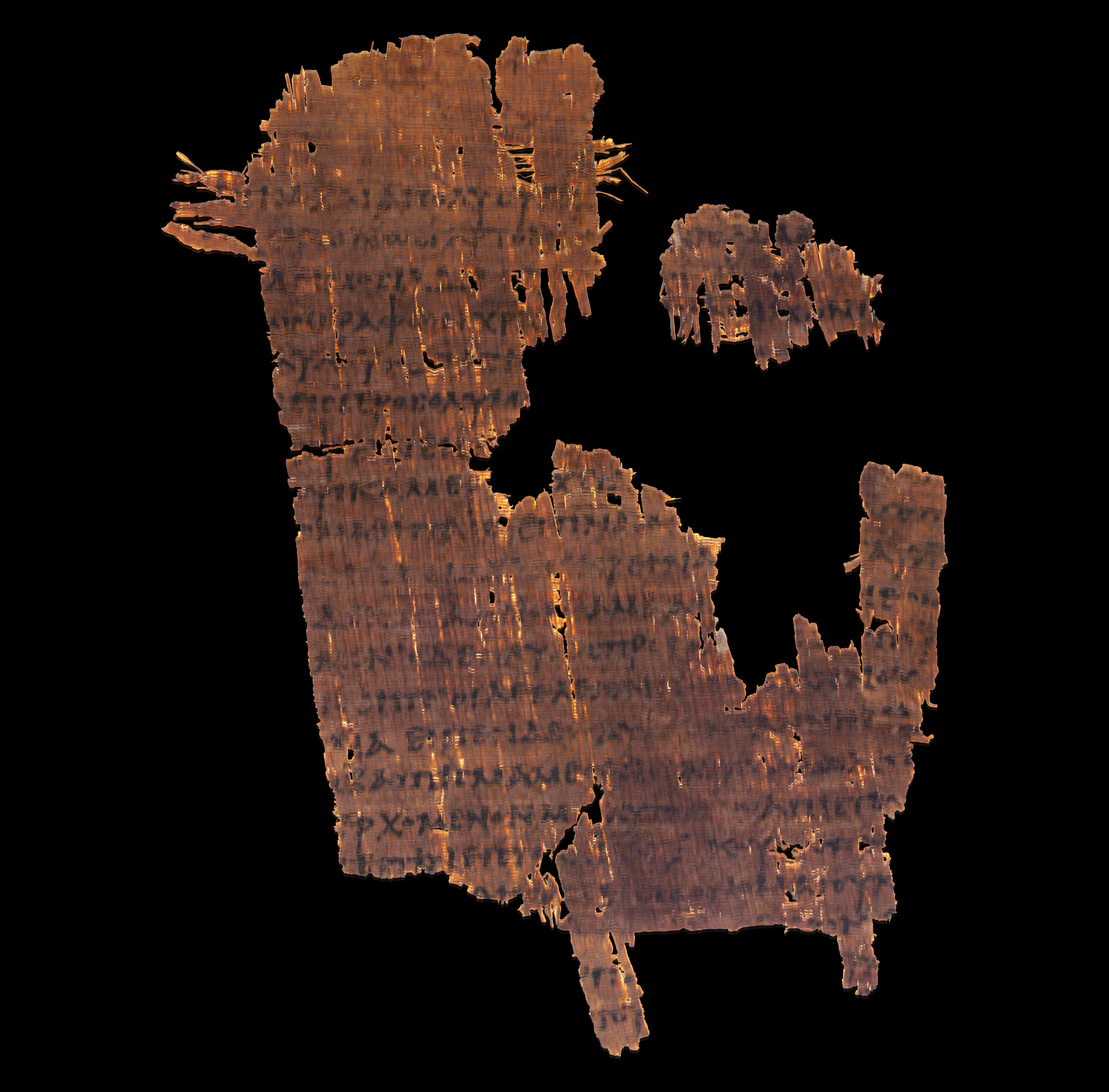 Papyrus 38 showing Acts 19:13 from Early 3rd Century found in Egypt, currently housed at University of Michigan Library, Ann Arbor