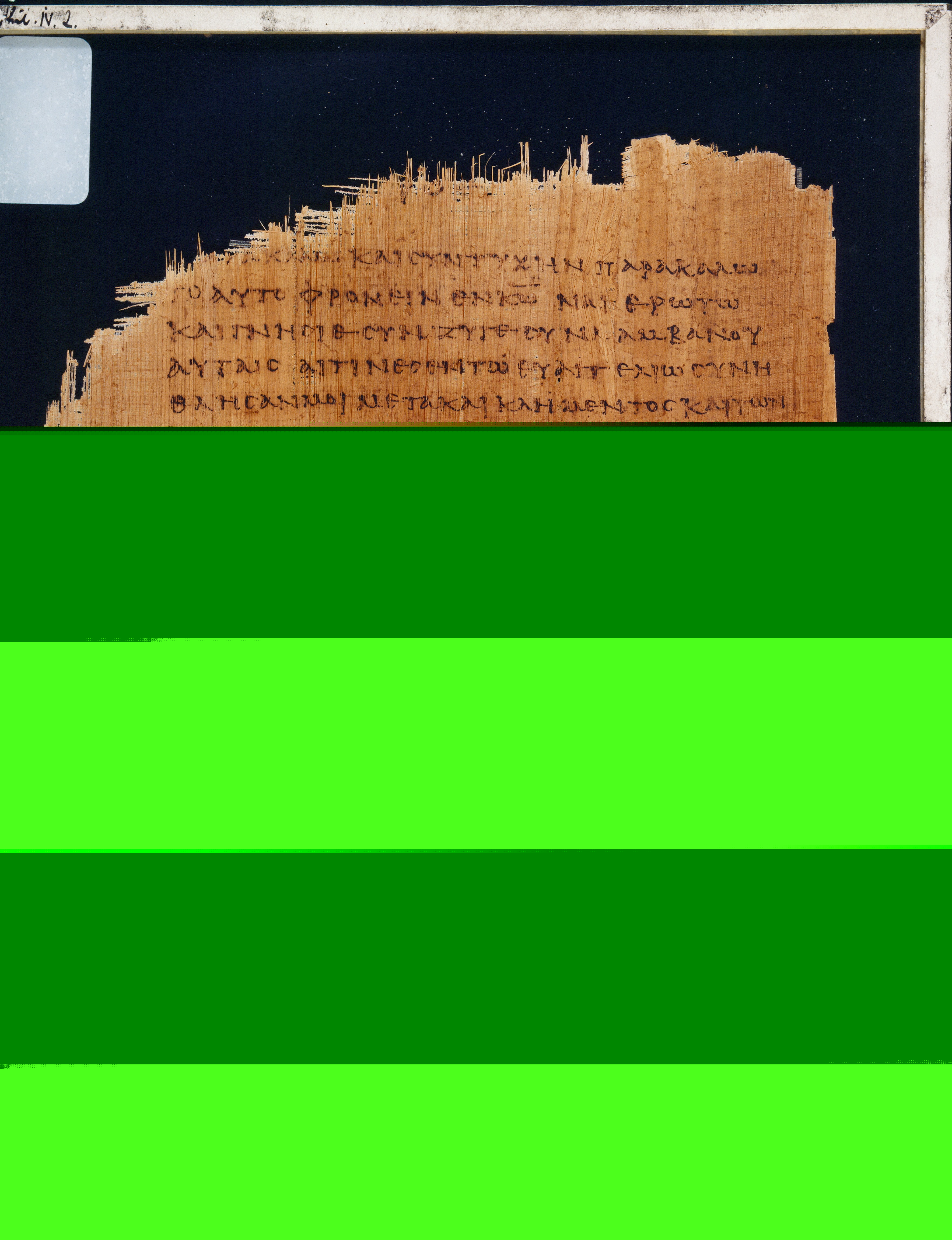 Chester Beatty Papyrus II showing Philippians 4:2 from Late 2nd to Early 3rd Century found in Fayyum, Egypt (disputed), currently housed at Chester Beatty Library, Dublin and University of Michigan, Ann Arbor