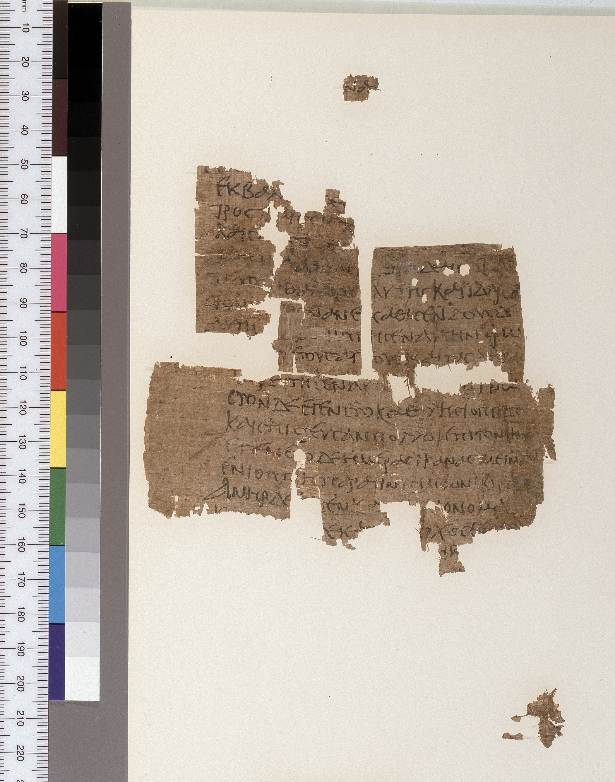 Papyrus 53 showing Acts 9:41 from 3rd Century found in Egypt, currently housed at University of Michigan, Ann Arbor