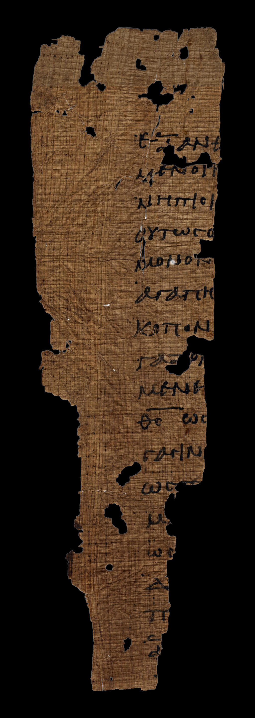 Papyrus 65 showing 1 Thessalonians 2:13 from 3rd Century found in Oxyrhynchus, Egypt, currently housed at Papyrological Institute, National Archaeological Museum, Florence