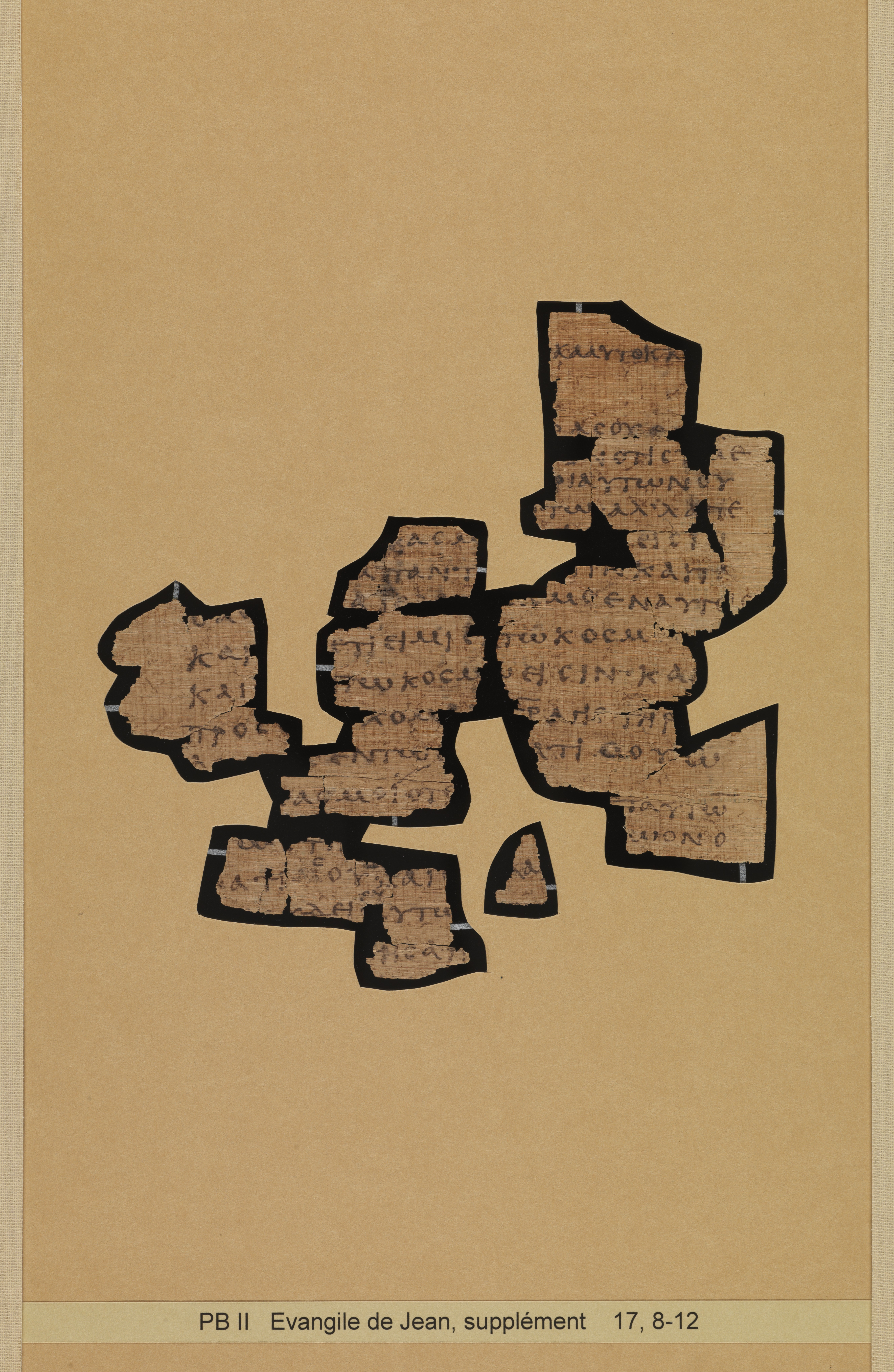 Papyrus 66 showing John 17:8 from Mid 2nd to 3rd Century found in Jabal Abu Mana, Egypt, currently housed at Bodmer Library, Cologny-Geneva, Switzerland
