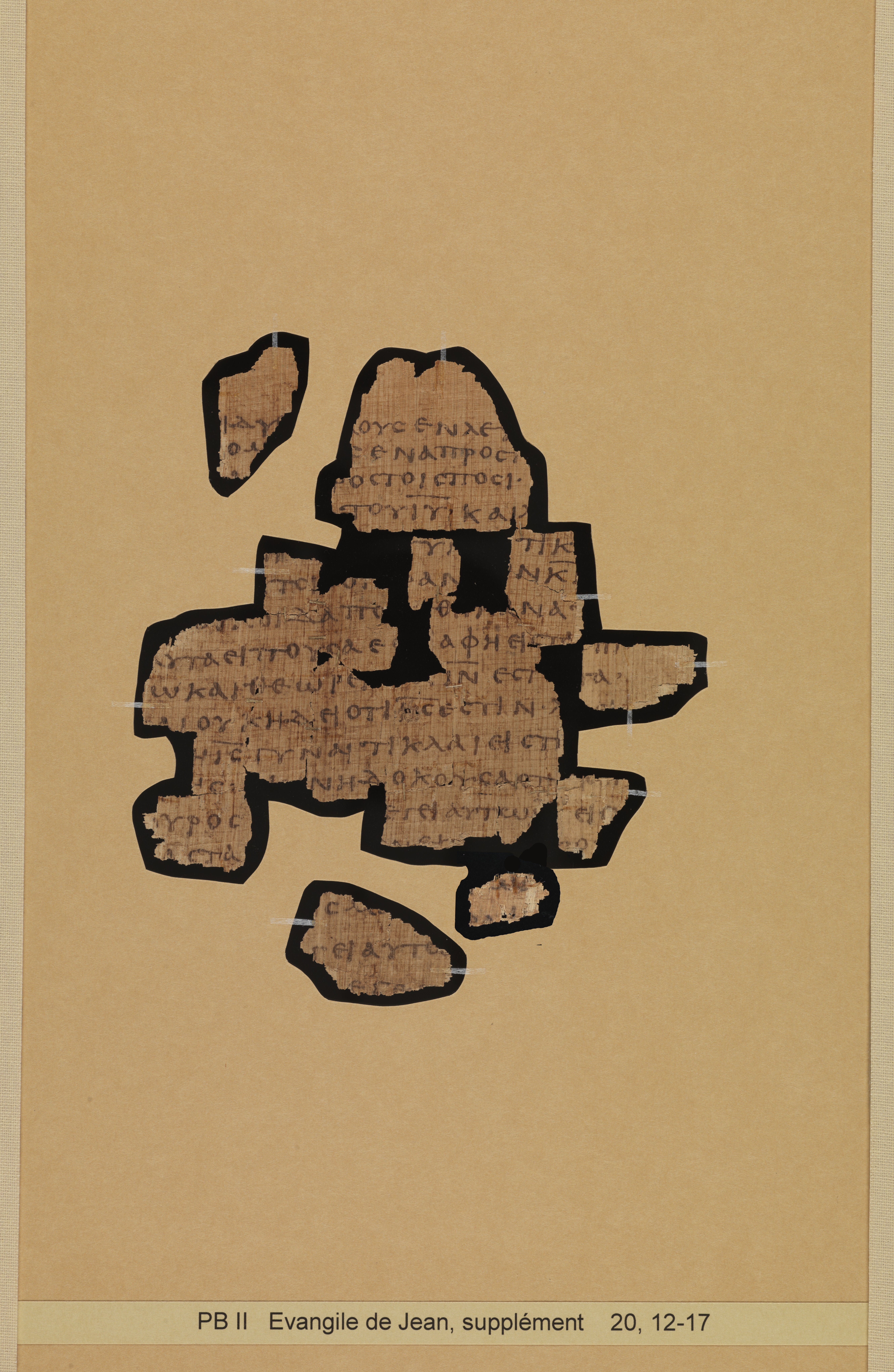Papyrus 66 showing John 20:13 from Mid 2nd to 3rd Century found in Jabal Abu Mana, Egypt, currently housed at Bodmer Library, Cologny-Geneva, Switzerland