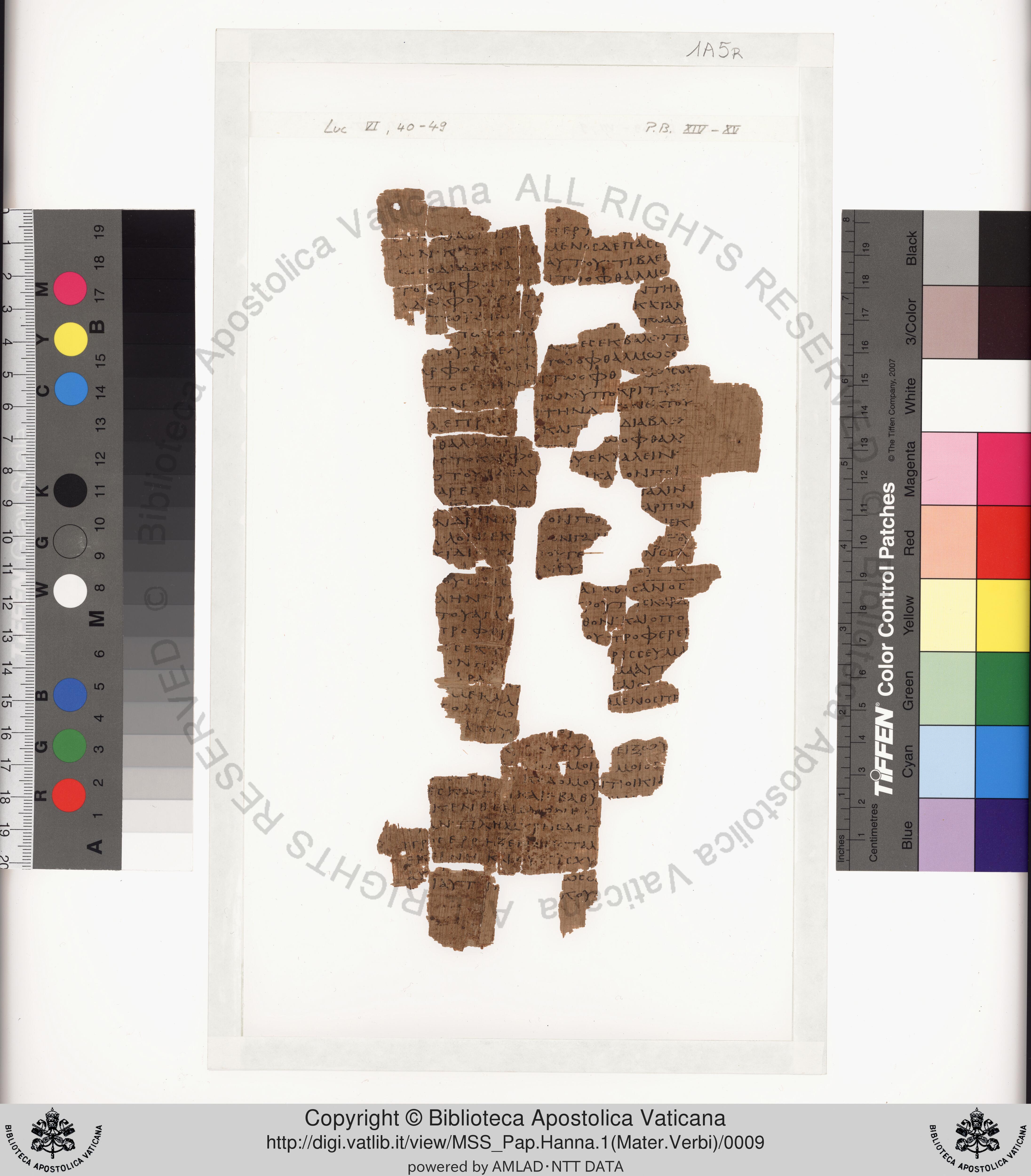 Papyrus 75 showing Luke 8:13 from Late 2nd / Early 3rd Century found in Pabau, Egypt, currently housed at Vatican Library, Rome