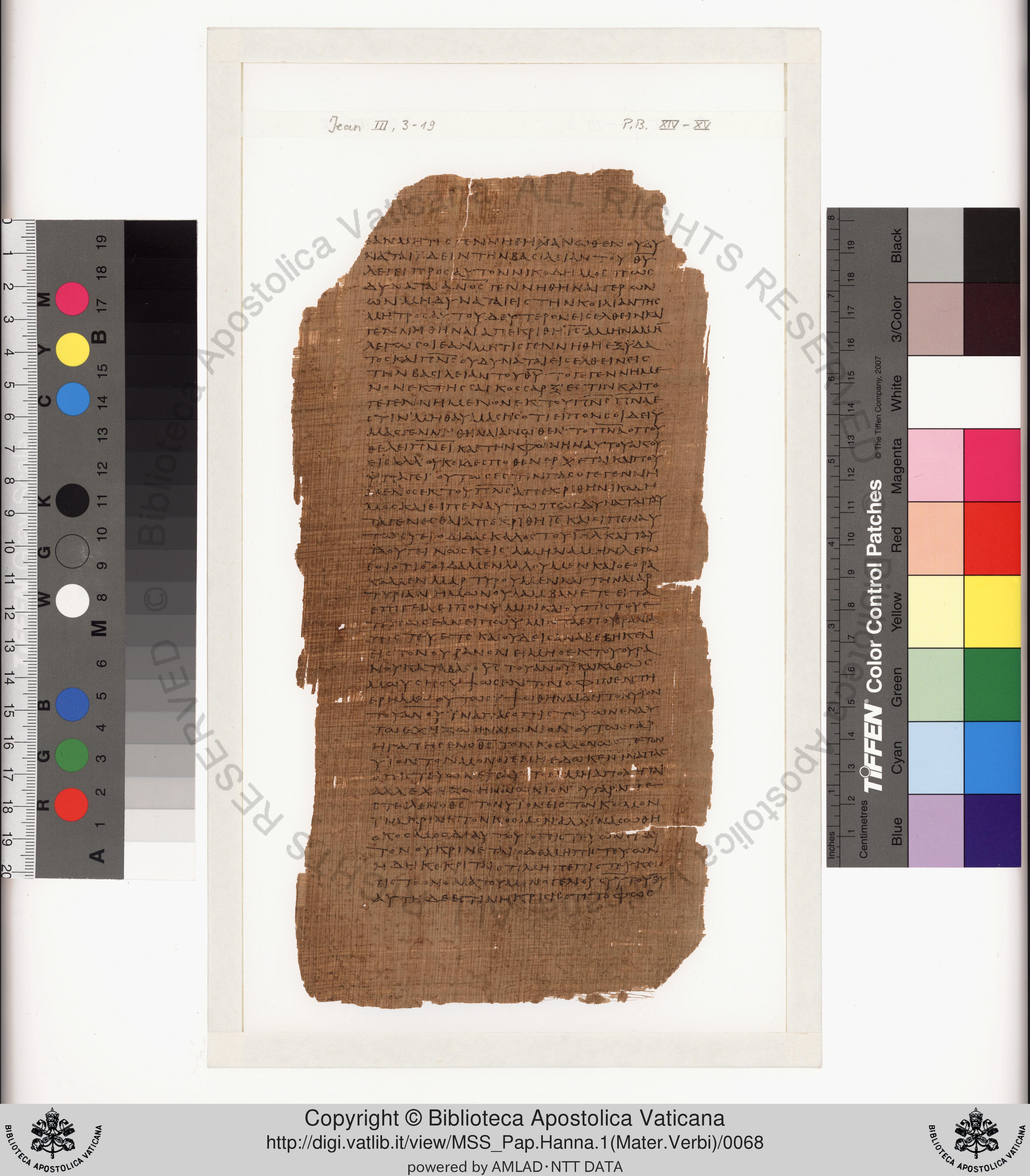 Papyrus 75 showing Luke 17:28 from Late 2nd / Early 3rd Century found in Pabau, Egypt, currently housed at Vatican Library, Rome