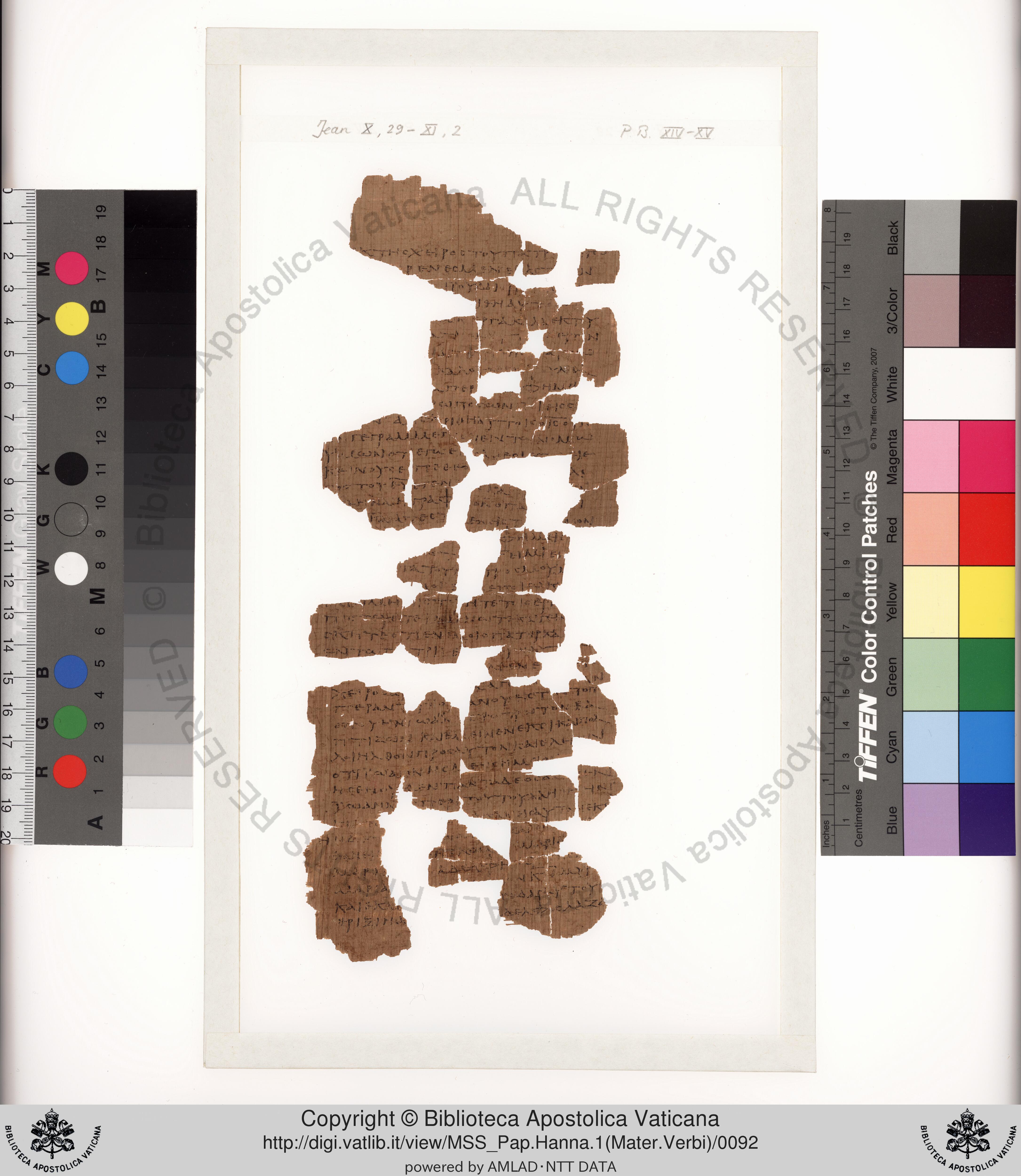 Papyrus 75 showing John 5:21 from Late 2nd / Early 3rd Century found in Pabau, Egypt, currently housed at Vatican Library, Rome