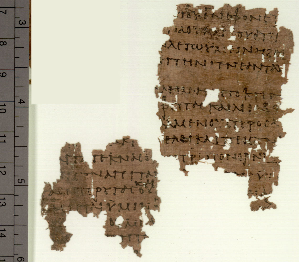 Papyrus 77 showing Matthew 23:39 from Middle 2nd to Early 3rd Century found in Oxyrhynchus, Egypt, currently housed at Bodleian Art, Archaeology and Ancient World Library, Oxford