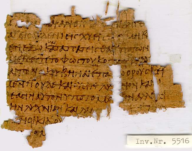 Papyrus 86 showing Matthew 5:16 from 4th Century found in Egypt, currently housed at University of Cologne (Institut für Altertumskunde), Cologne, Germany