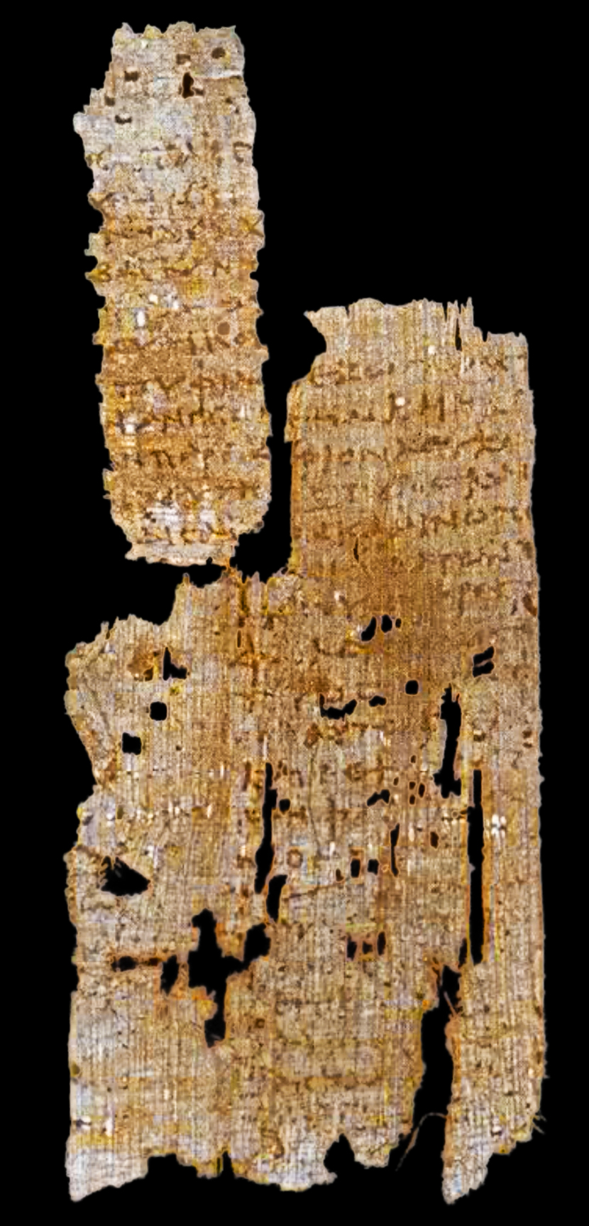 Papyrus 98 showing Revelation 1:13 from Late 2nd / Early 3rd Century, currently housed at Institut Français d'Archéologie Orientale, Cairo