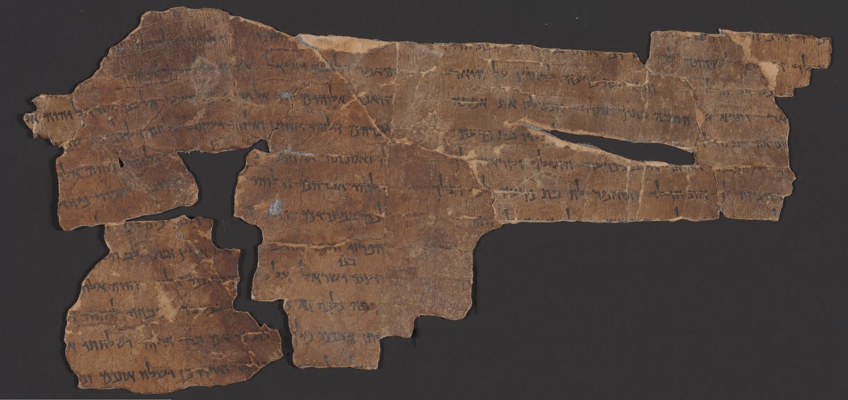 4QExodus b (Scan 1) showing Exodus 1:2 from Late 1st Century BC – Mid-1st Century AD found in Qumran, Cave 4, currently housed at Rockefeller Museum, Jerusalem