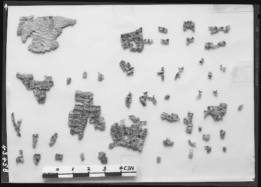 4Q Phylacteries F (Scan 3) showing Exodus 13:16 from Mid-1st Century BC - Early 1st Century AD found in Qumran, Cave 4, currently housed at Rockefeller Museum, Jerusalem