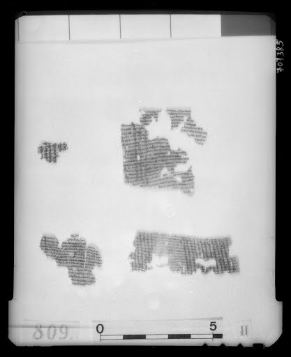 4Q Phylacteries P (Scan 3) showing Deuteronomy 11:21 from Hellenistic-Roman found in Qumran, Cave 4