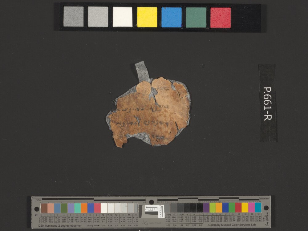 4QpaleoExodus m (Scan 6) showing Exodus 13:3 from Late Hasmonean Period (c. 100–25 BC) found in Qumran, Cave 4, currently housed at Rockefeller Museum, Jerusalem